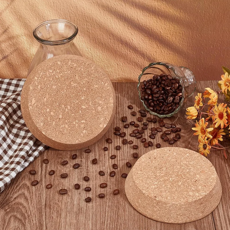 OLYCRAFT 2 tapones de corcho grandes de 2 tamaños, tapones de corcho para botellas de 12 a 13 cm, tapones cónicos de corcho, tapas de tarros de conservas, tapones cónicos de madera para cocina, boda
