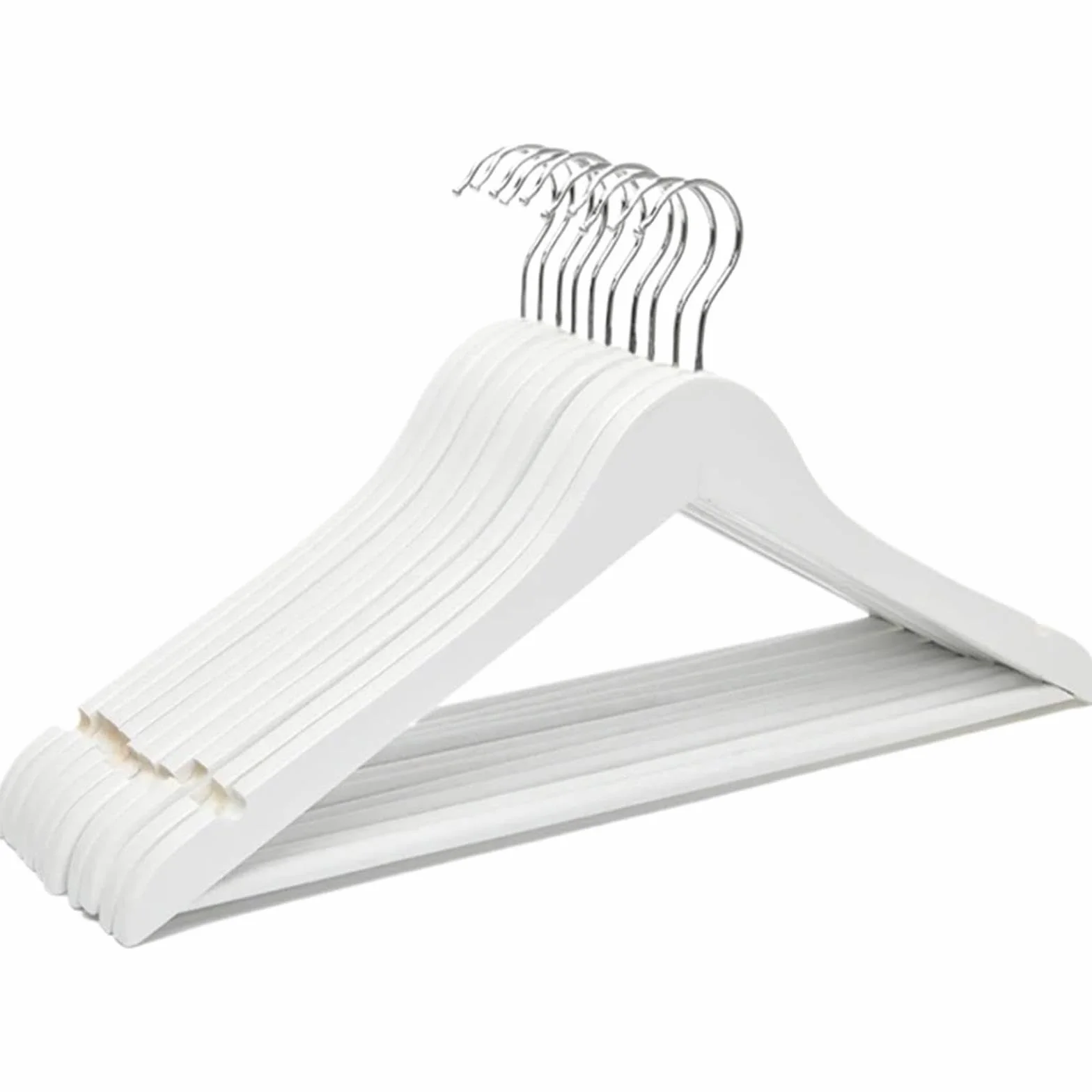 Perchas Antideslizantes Ahorran Espacio, Perchas Resistentes y Ligeras de Terciopelo con Muesca, Perchero de Madera Maciza con Ganchos Giratorios, para Camisas, Faldas, Trajes
