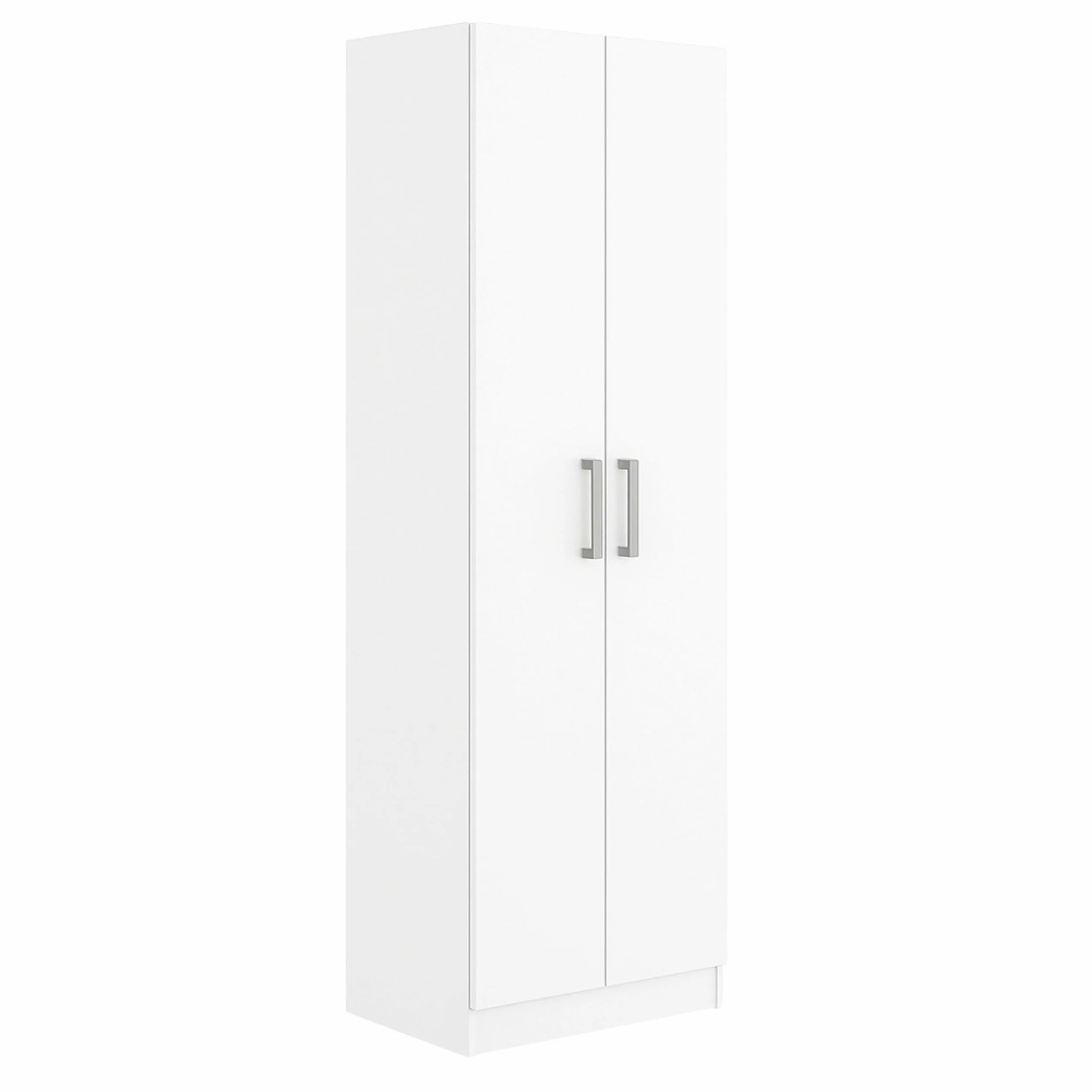 Miroytengo Armario Auxiliar Multiusos Alto con 2 Puertas Abatibles y 4 Espacios Interiores en Color Blanco Mate 61x170 cm