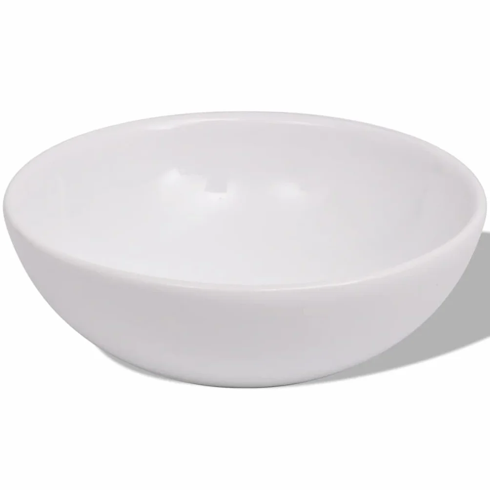 vidaXL Set de Mobiliario de Baño Lavabo de Cerámica 3 Unidades Beige