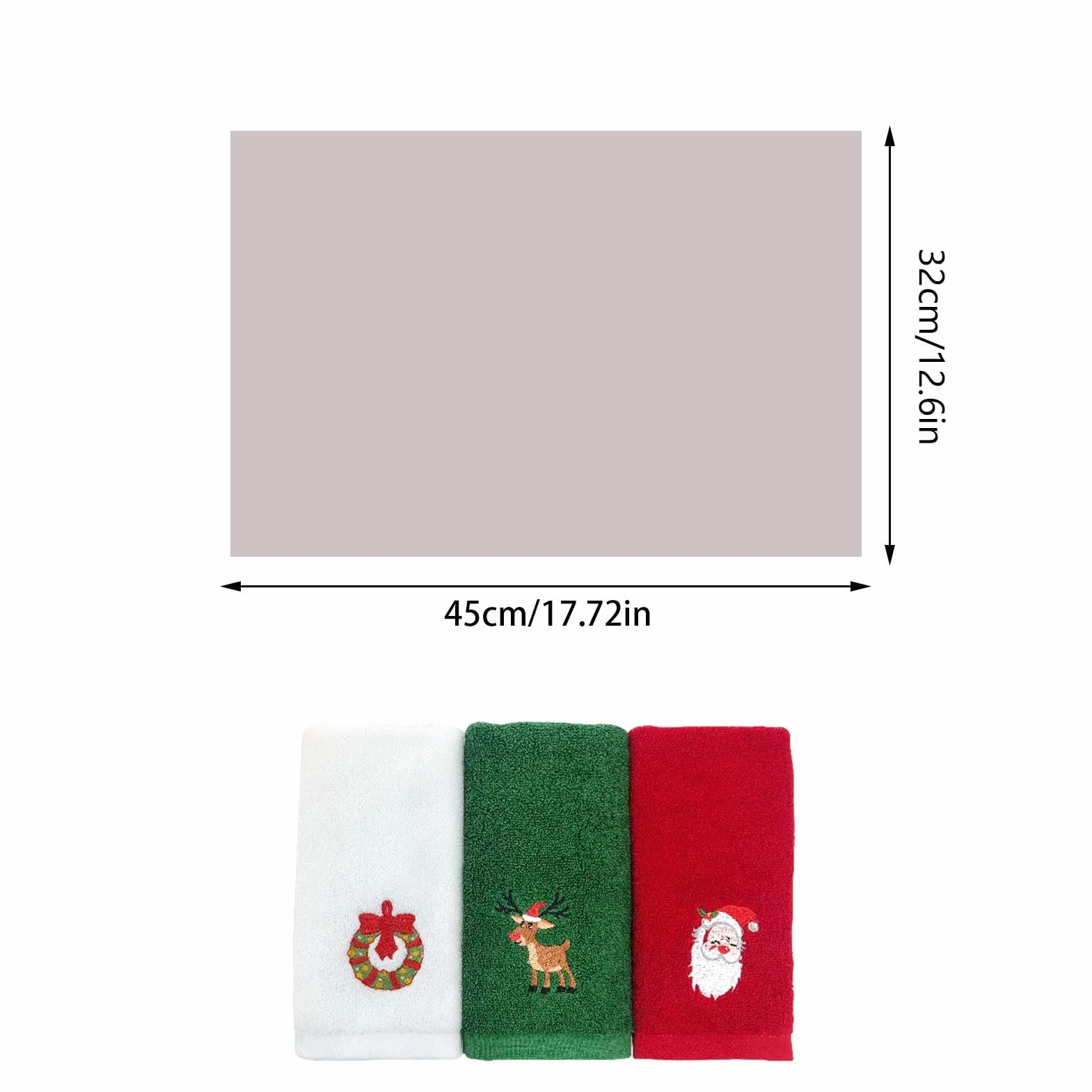 Toallas de mano Navidad algodón absorbente 32x45 cm set 3 piezas