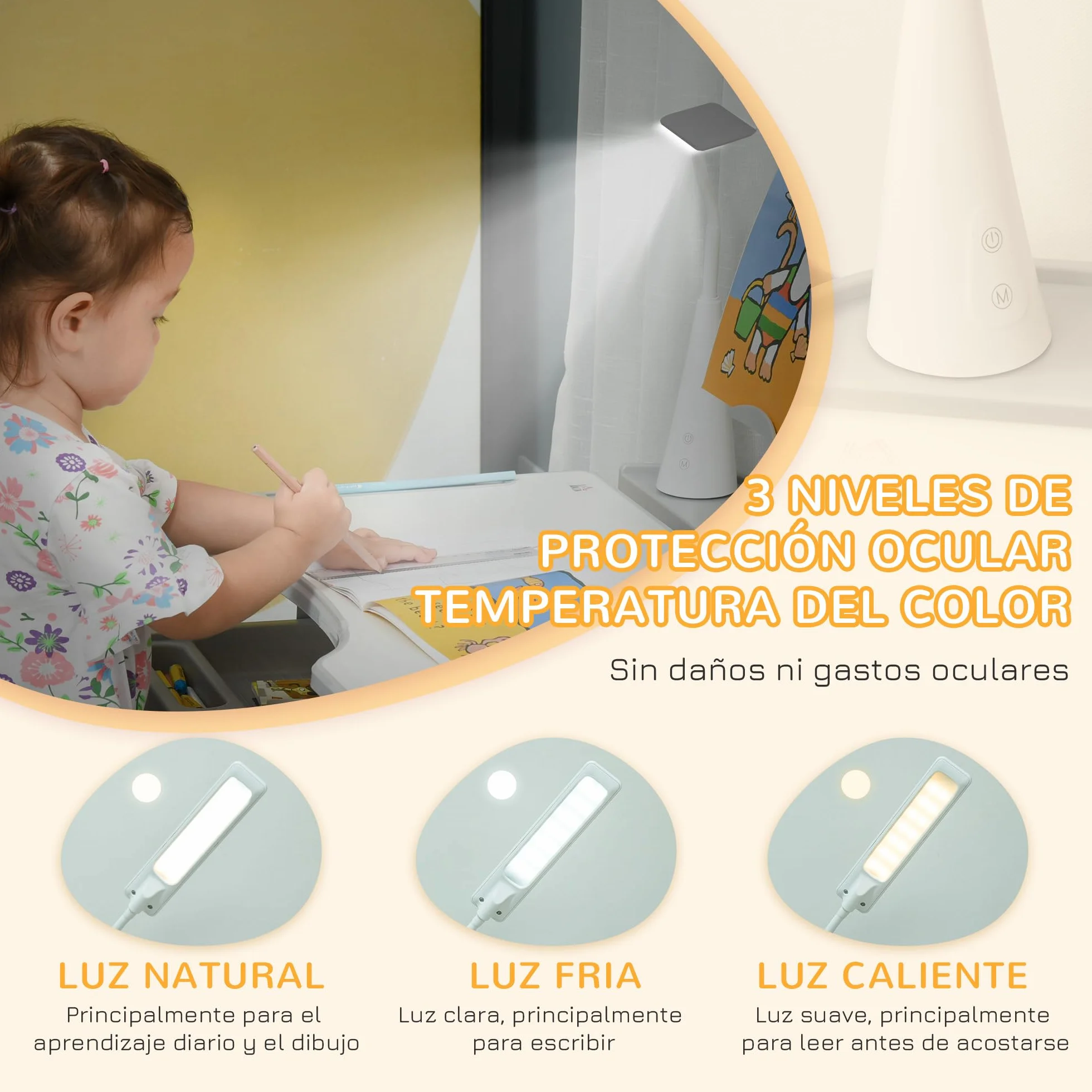 HOMCOM Juego de Escritorio y Silla para Niños +6 Años Pupitre Infantil Altura Ajustable Mesa Inclinable Gris