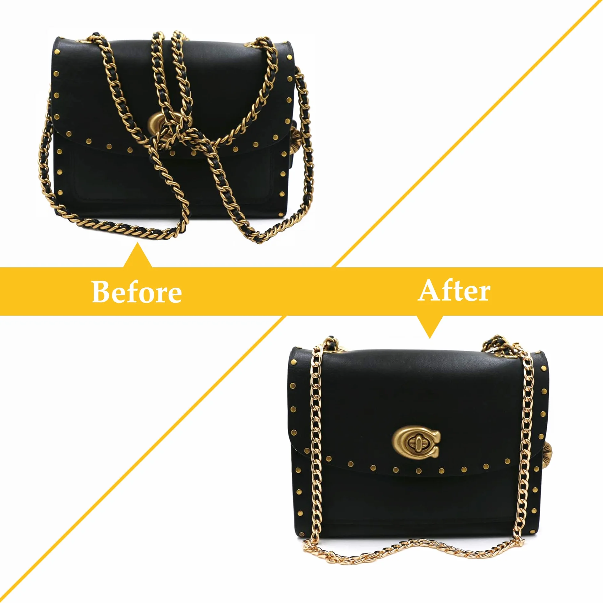 CiciIng Cadena para Bolsos de Oro 60 cm