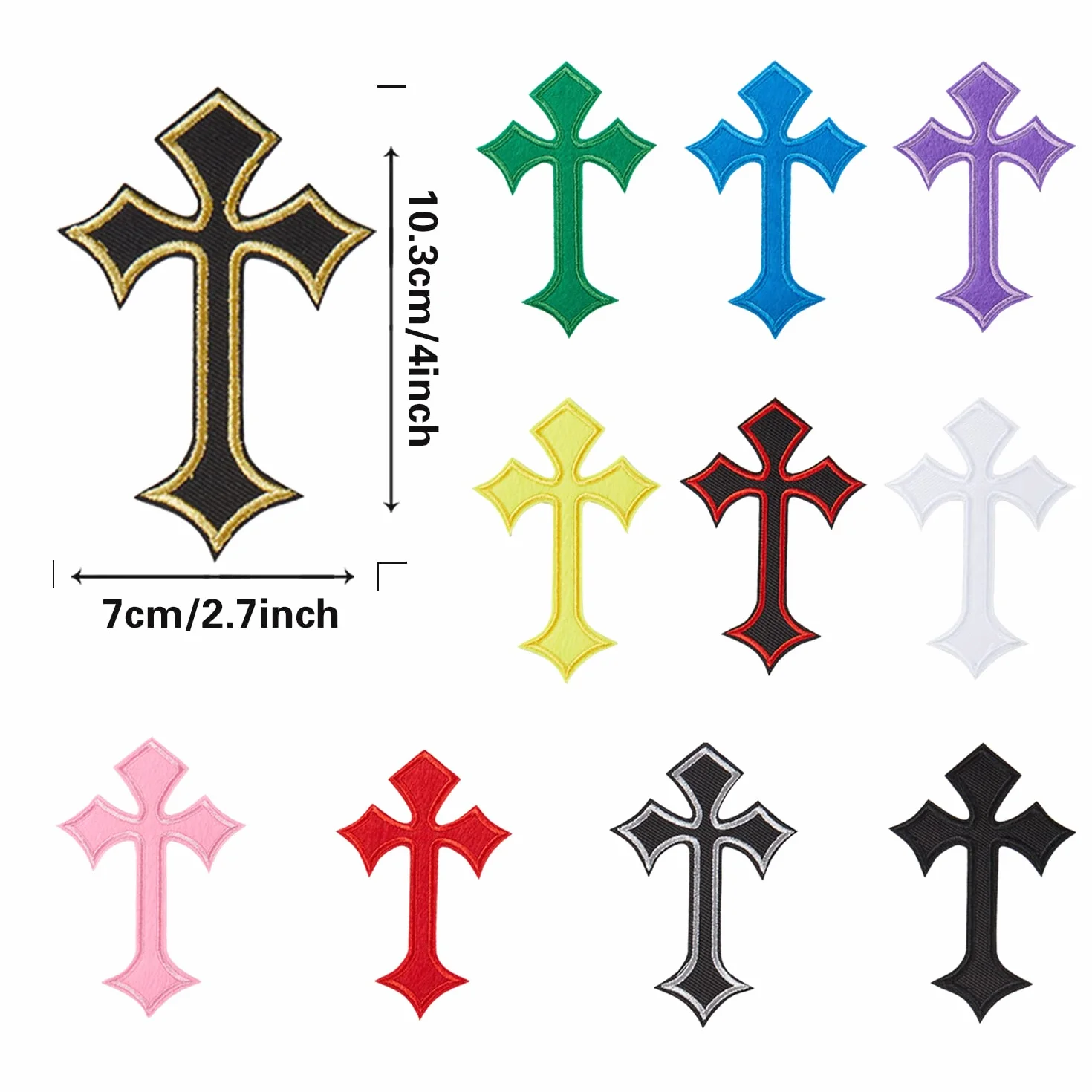 22 parches de cruz, parches para planchar o coser, parches de hierro para jeans, sombreros, camisas, chaquetas, mochilas