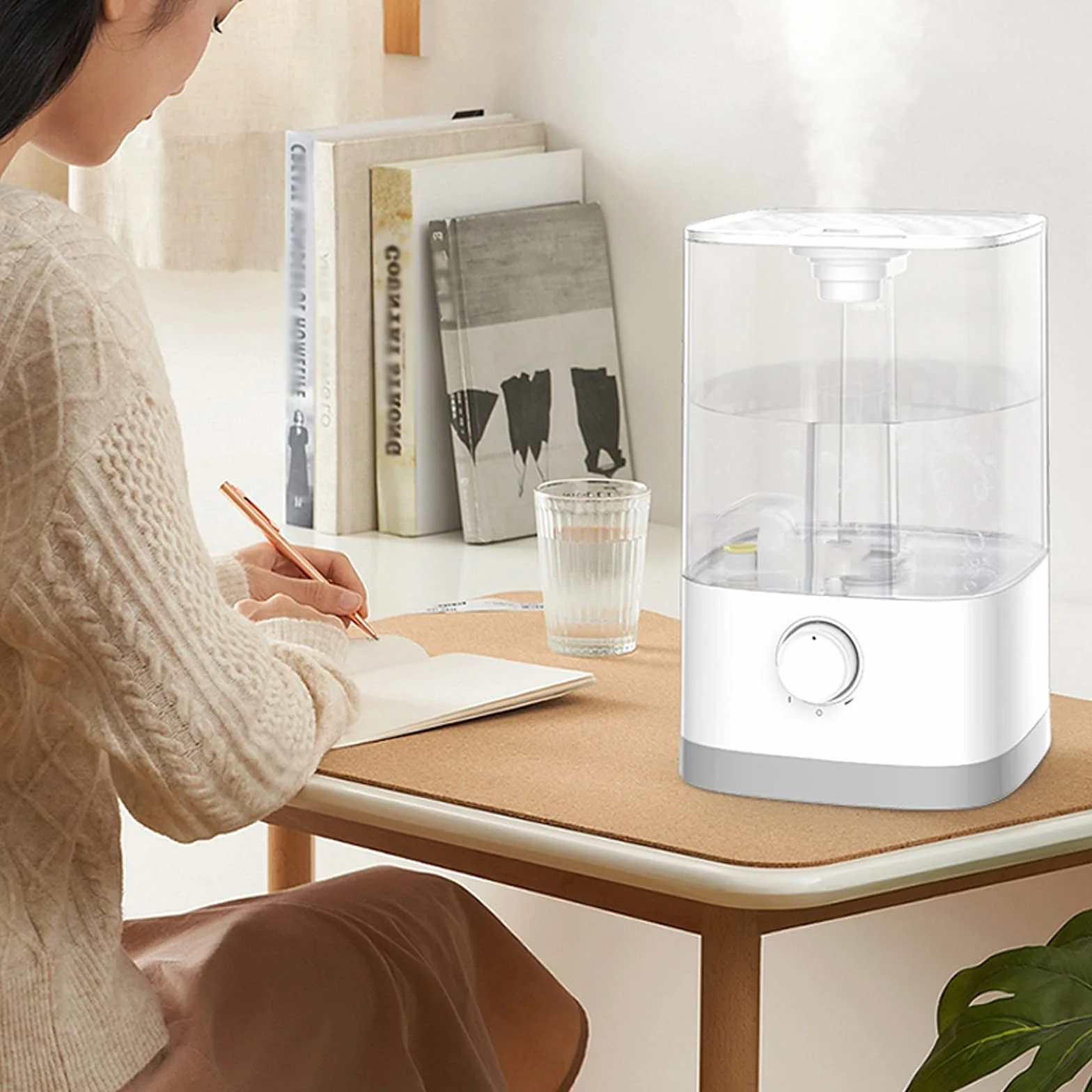 Humidificadores de Aire Humidificador, humidificadores ultrasónicos for bebés de Dormitorio Inicio, Apagado automático, Super Tranquilo Silencioso Humidificadores