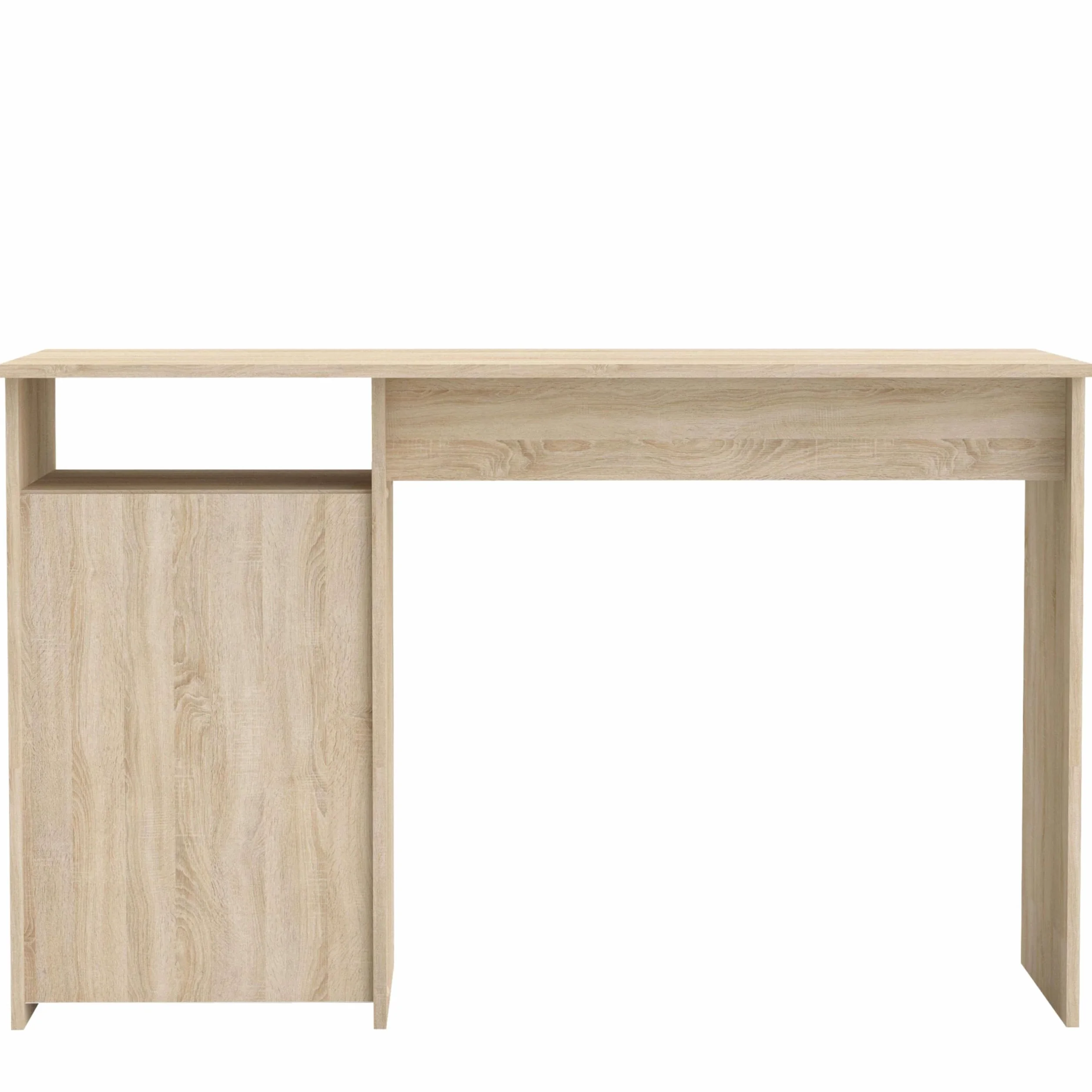 Mesa Escritorio Reversible 3 Cajones Roble y Blanco 123 cm