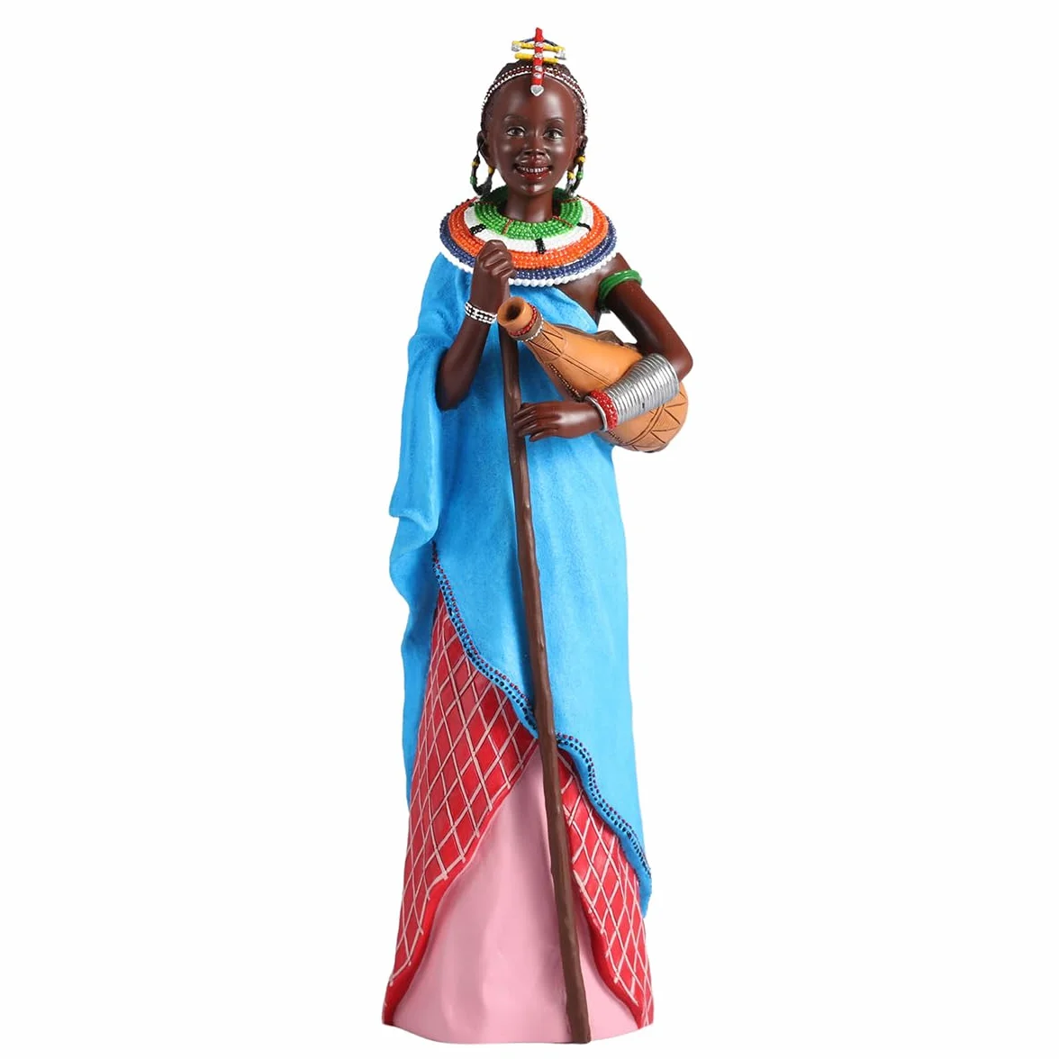 Figura Decorativa Mujer Africana Resina 26 cm