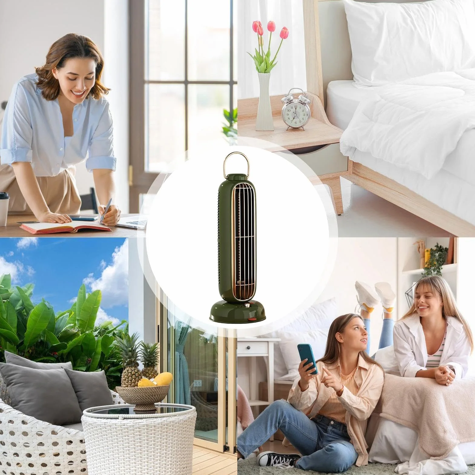 Ventilador De Suelo Diseño Sin Aspas De 3 Velocidades Y Funcionamiento | Ventilador De Pie Con Oscilación Para En Dormitorio, Oficina, Salón, Hogar, Interior, Escritorio Y Dormir