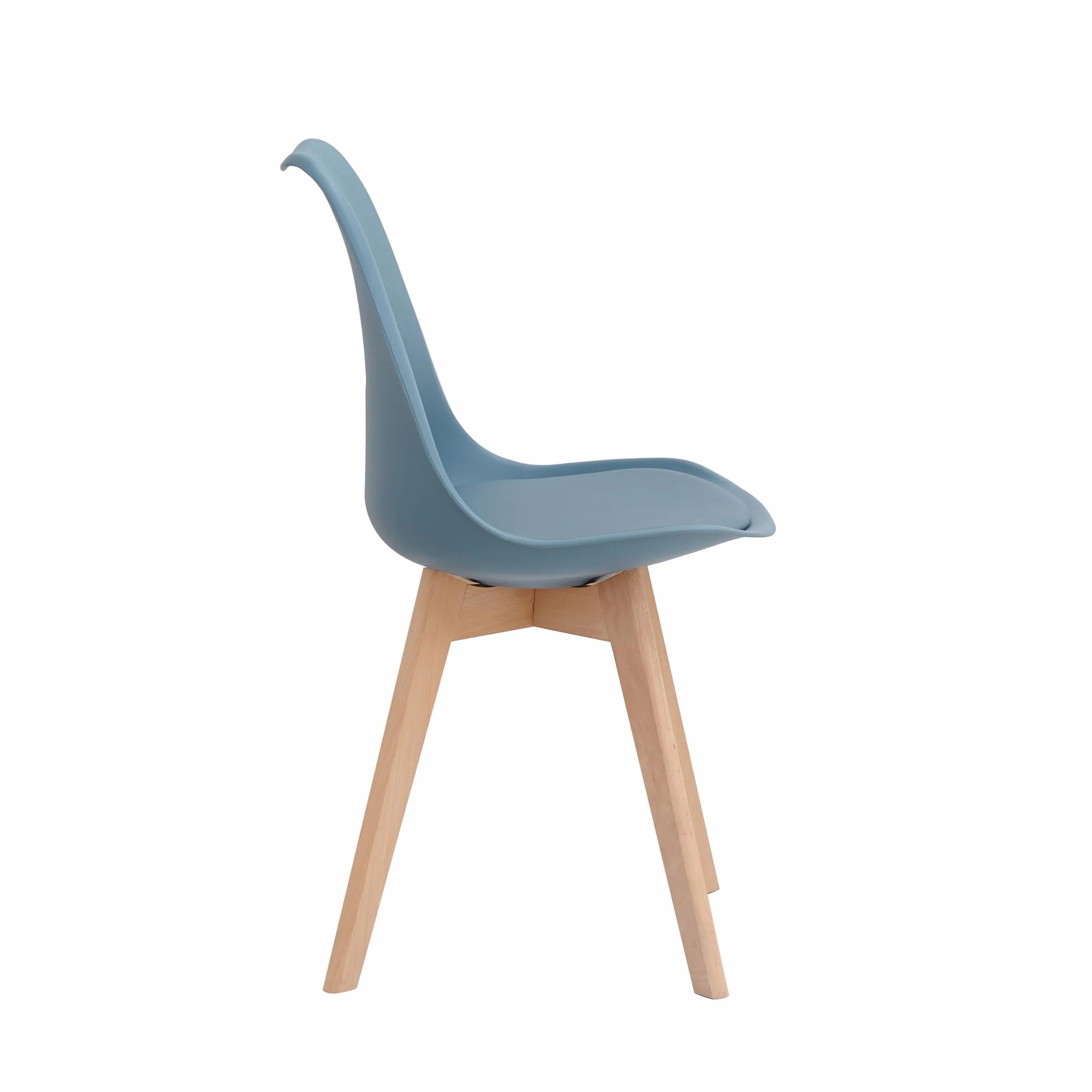 Sillas de Comedor Nórdicas Patas de Haya Maciza Azul Oscuro - Juego de 6