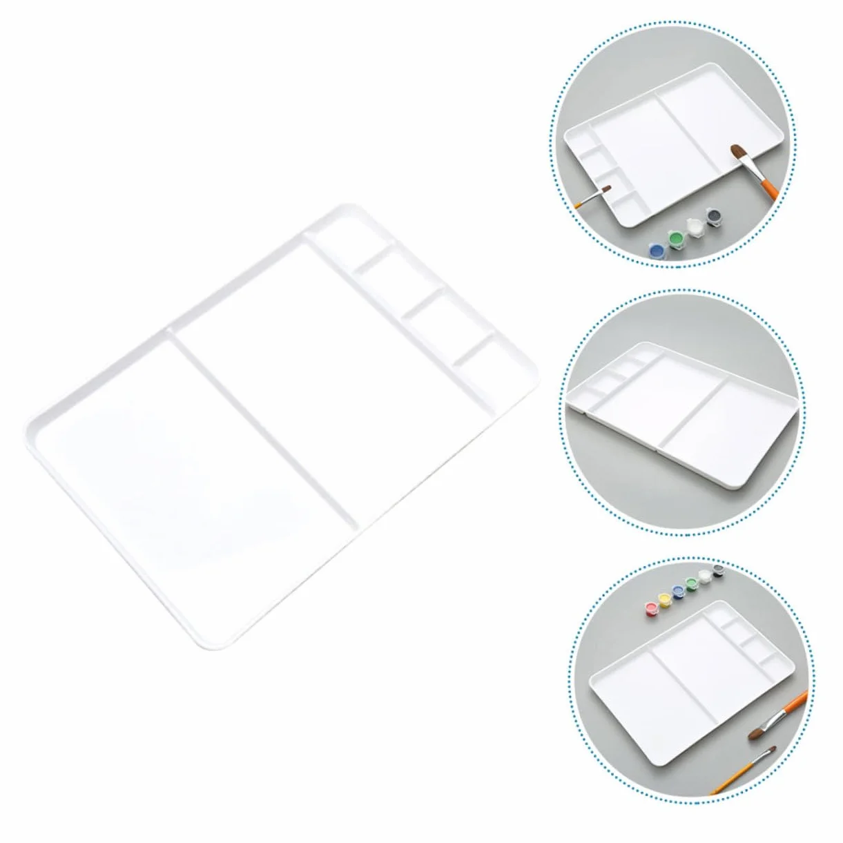 WEKAMOS Paleta de Colores de Superficie Lisa y Resistente de Pintura Plástica Bandeja de Mezcla de Plástico Adecuada para Pintores y Estudiantes