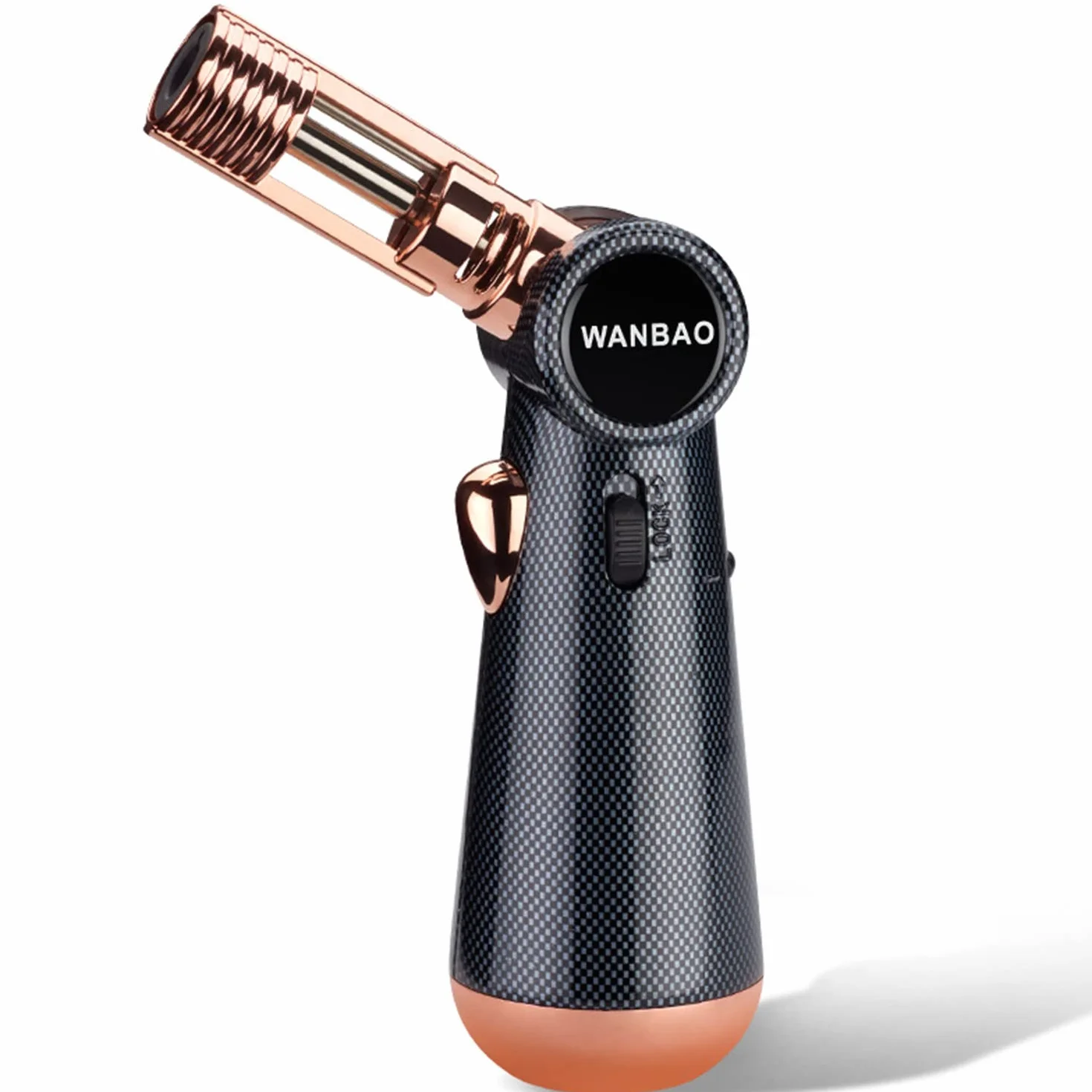 Encendedor de Butano Culinario A Prueba de Viento Cocina Antorcha de Turbina de Chorro con Bloqueo de Seguridad Llama Ajustable para Cigarro Barbacoa Soldadura Artesanía,Gold
