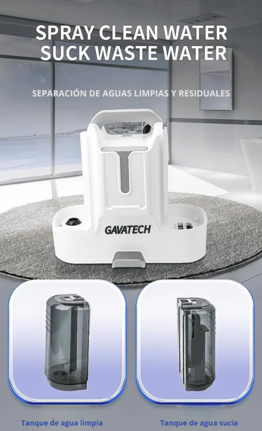 aspirador de tapicerias y alfombras Limpiador de manchas multisuperficie, máquina para limpiar tapicerias, sofás, moquetas, cristales.Aspiradora de agua tapiceria con 6 accesorios