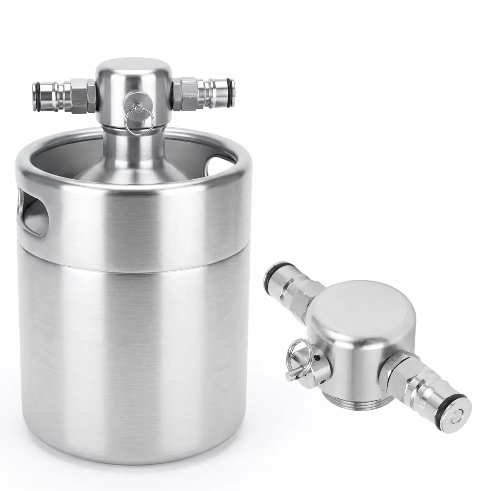 Naroote Lanza de Barril de Cerveza de Acero Inoxidable Lanza Dispensadora de Cerveza con Cerradura de Bola Doble de Acero Inoxidable 304 con Válvula de Seguridad de 45 PSI Diseño de