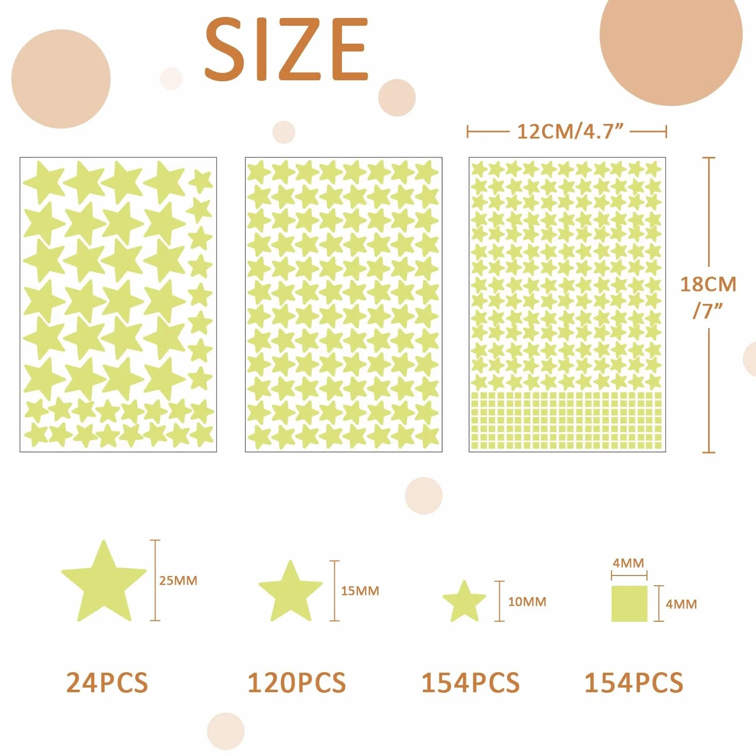 Pegatinas de estrella que brillan en la oscuridad, adhesivas luminosas DIY para dormitorio infantil