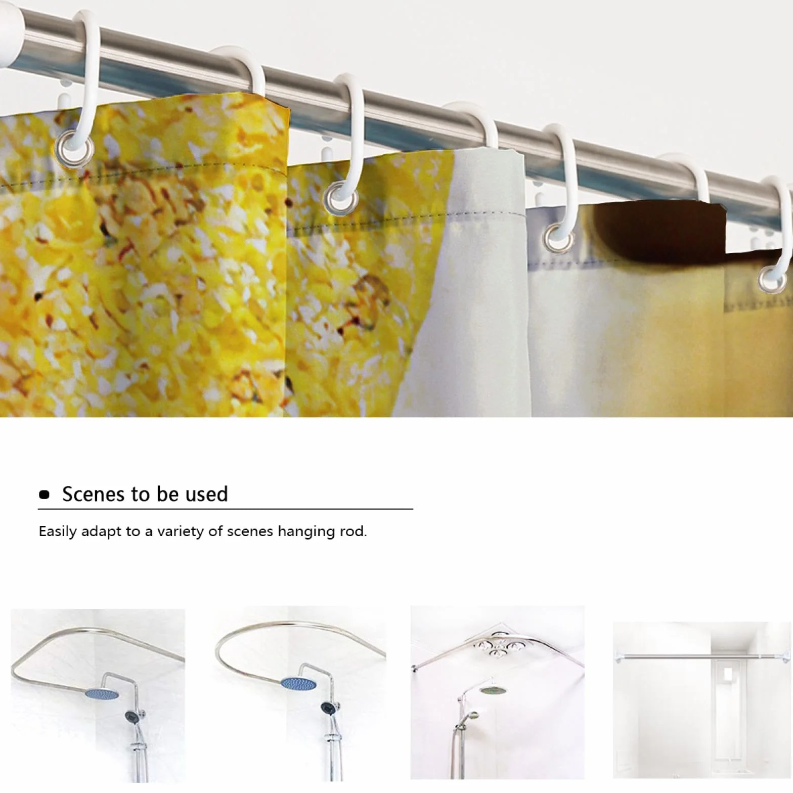 Cortinas de Ducha de Lujo Moderno Mujer Llorando Cortina de baño Decorativa Creativa Cortina de Ducha de Tela de poliéster Lavable con Ganchos 200x200cm