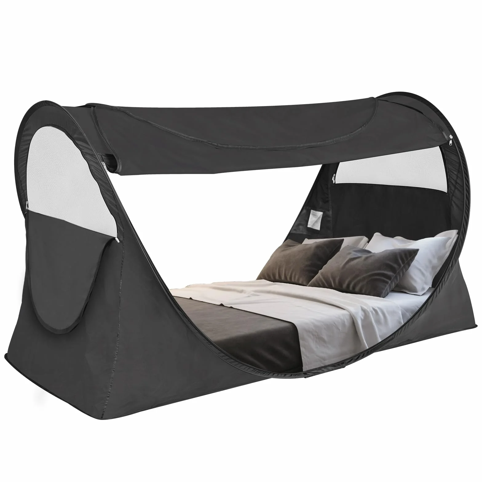 Alvantor Tienda de campaña Dream Privacy Space de tamaño Individual para Dormir, Cortinas de Marco portátil para Interiores, Transpirables, Color Gris (colchón no Incluido) para Reducir la luz