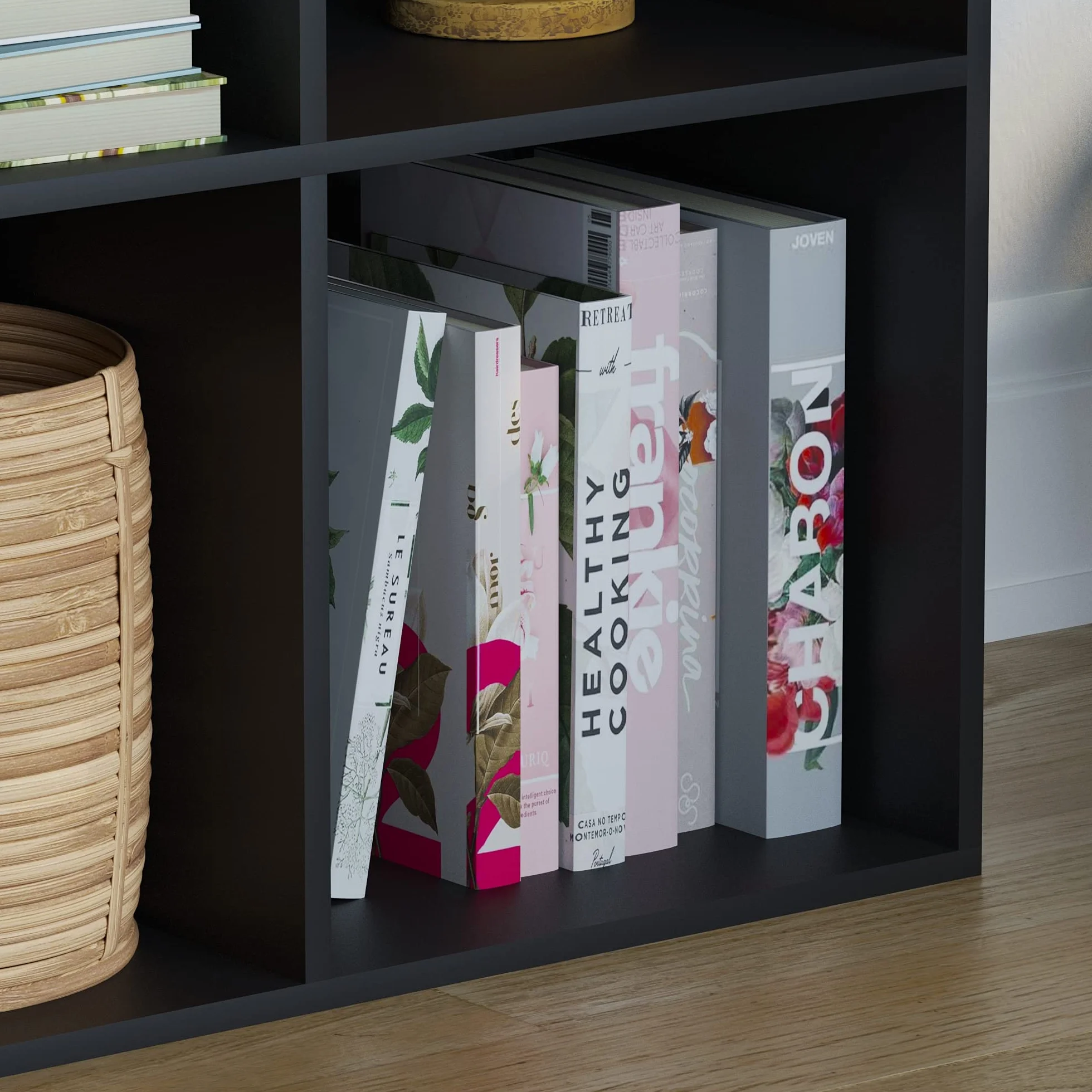 Vida Designs Durham Cube - Estantería organizadora de Almacenamiento para Sala de Estar, estantería de Oficina en casa (4 Cubos, Negro)