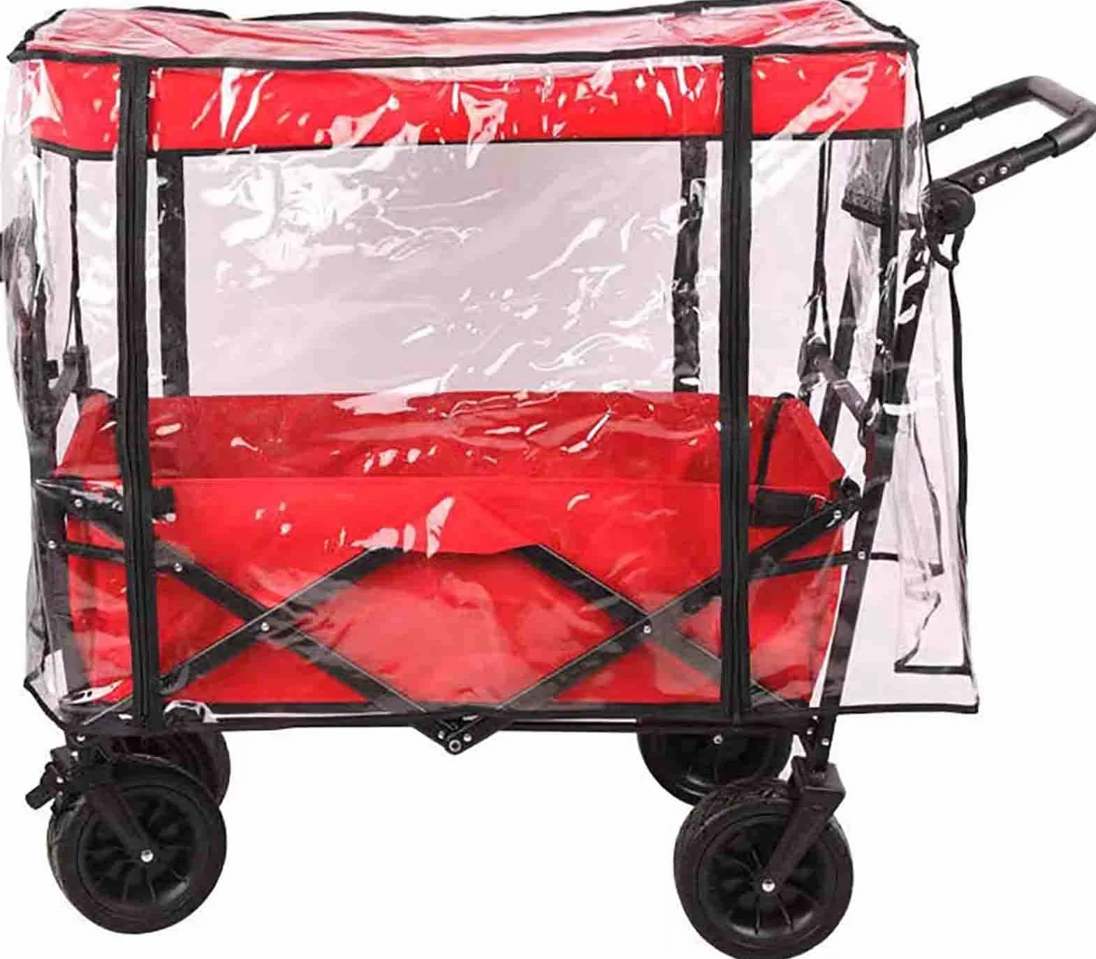 Carrito de compras plegable con tapa, carrito ligero para exteriores, incluye protección contra la lluvia y accesorios, carrito portátil para comestibles, tu compañero de compras perfecto