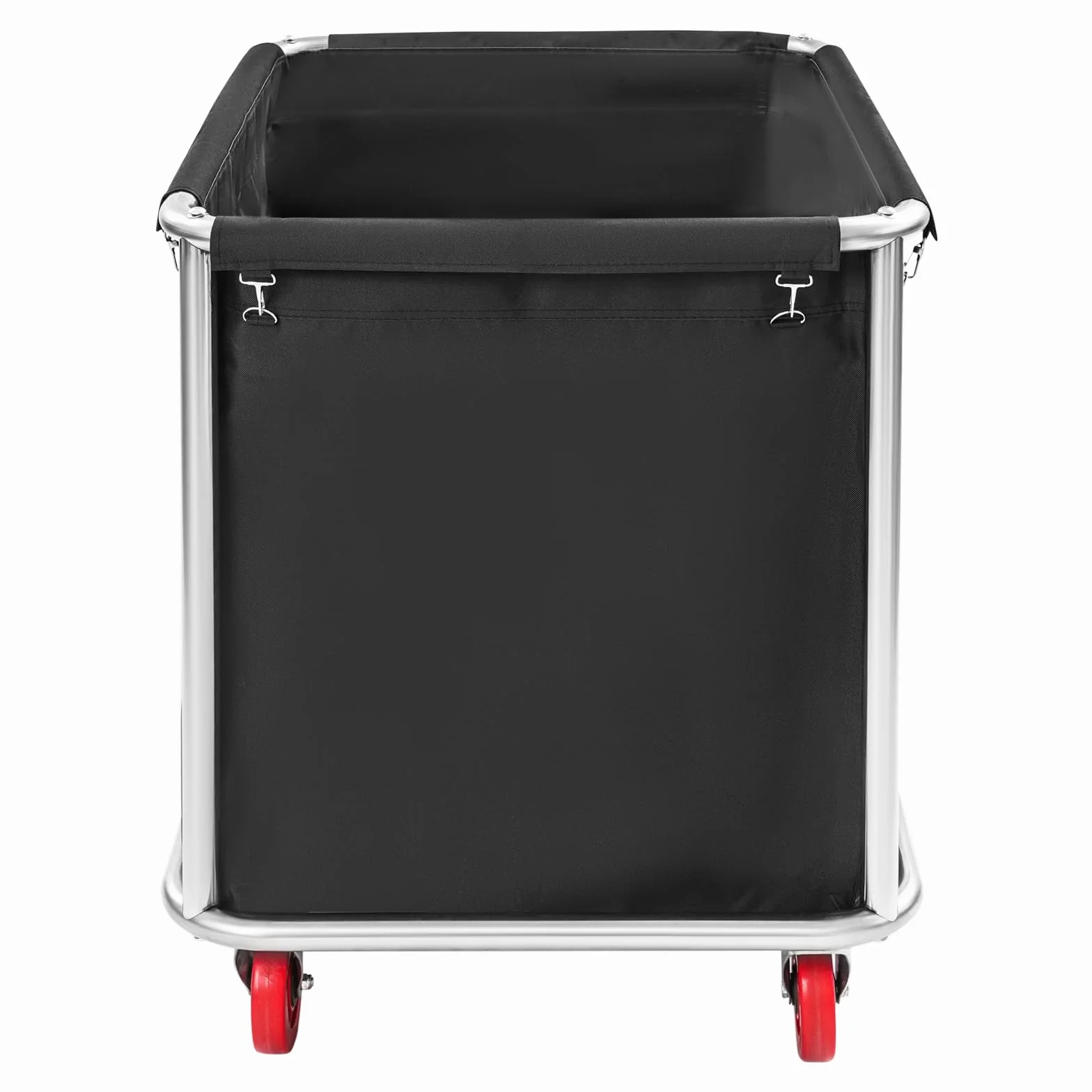 Carrito de lavandería grande de acero inoxidable con ruedas, capacidad de carga de 117,93 kg, cesta para la colada, para hoteles, apartamentos, almacenes y hospitales, 90 x 65 x 80 cm