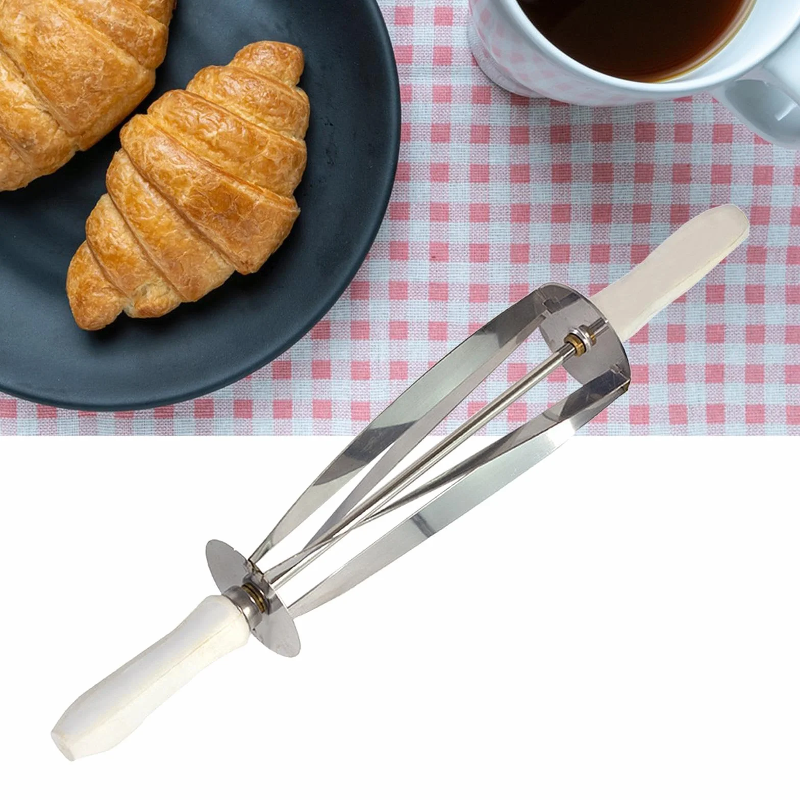 Rodillo de Pan de Rodillo de Pastelería Utensilio Multifuncional Acero Inoxidable y PP Limpieza Rápida Adecuado para, Grande