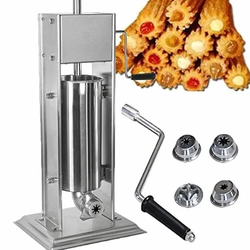 Máquina para hacer rellenos de churros de 5 l, fabricante de churros manual comercial, máquina de llenado de mermelada de churros de frutas latinas comercial, máquina de churros de alta resistencia