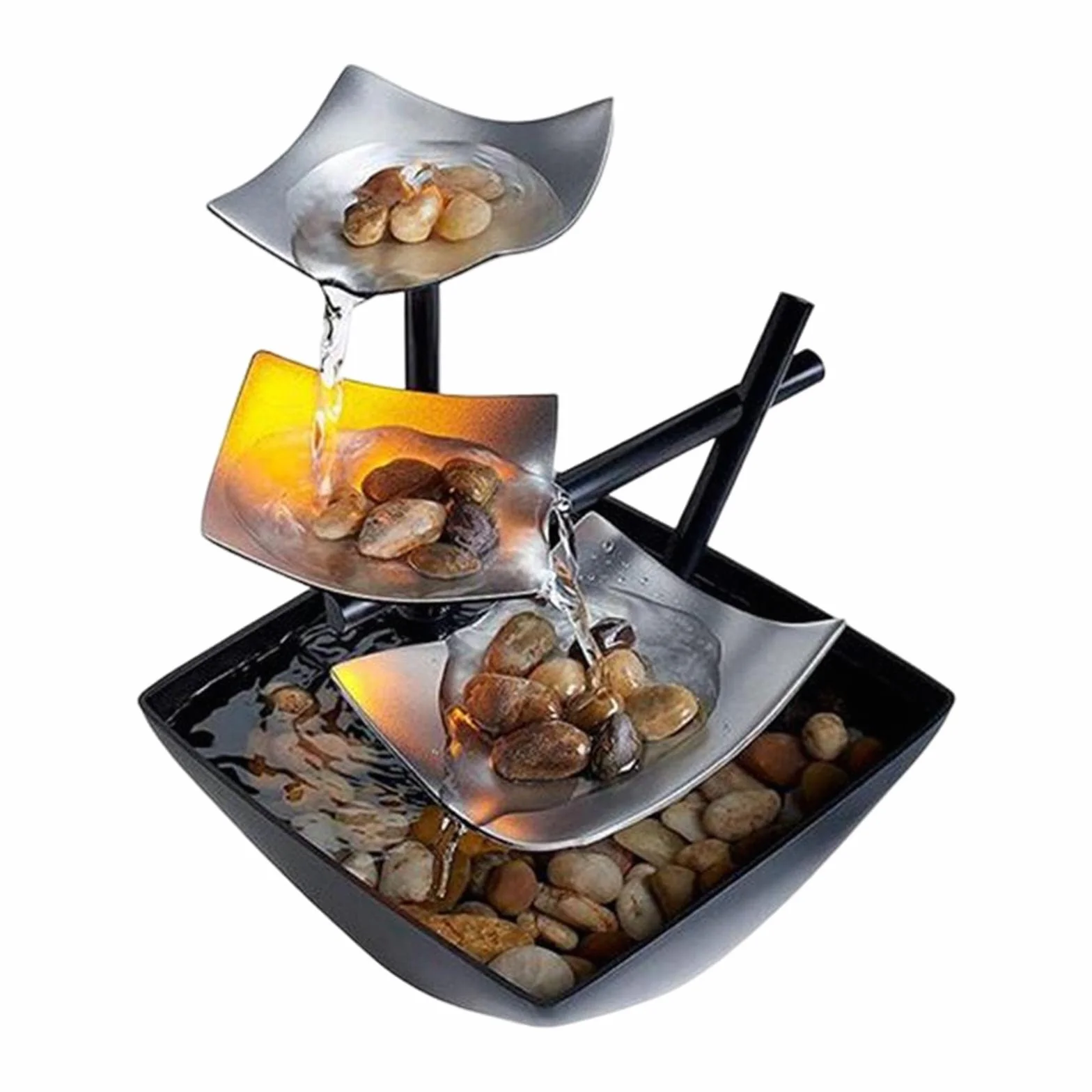 Pequeña Fuente de Mesa Relajante con Alimentación USB, Cascada Relajante con