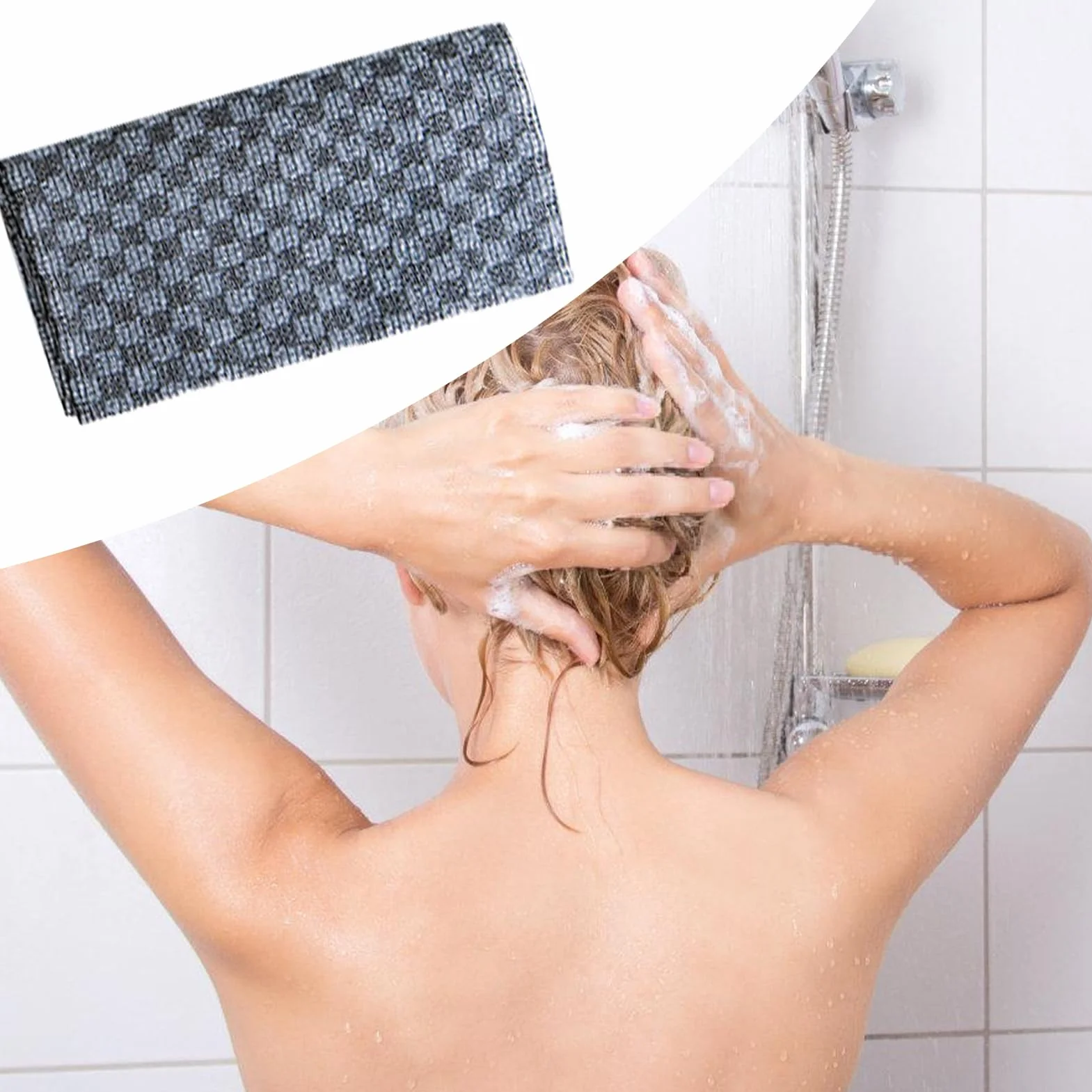 Toalla exfoliante para ducha extra larga - Pañas de baño para limpieza de piel