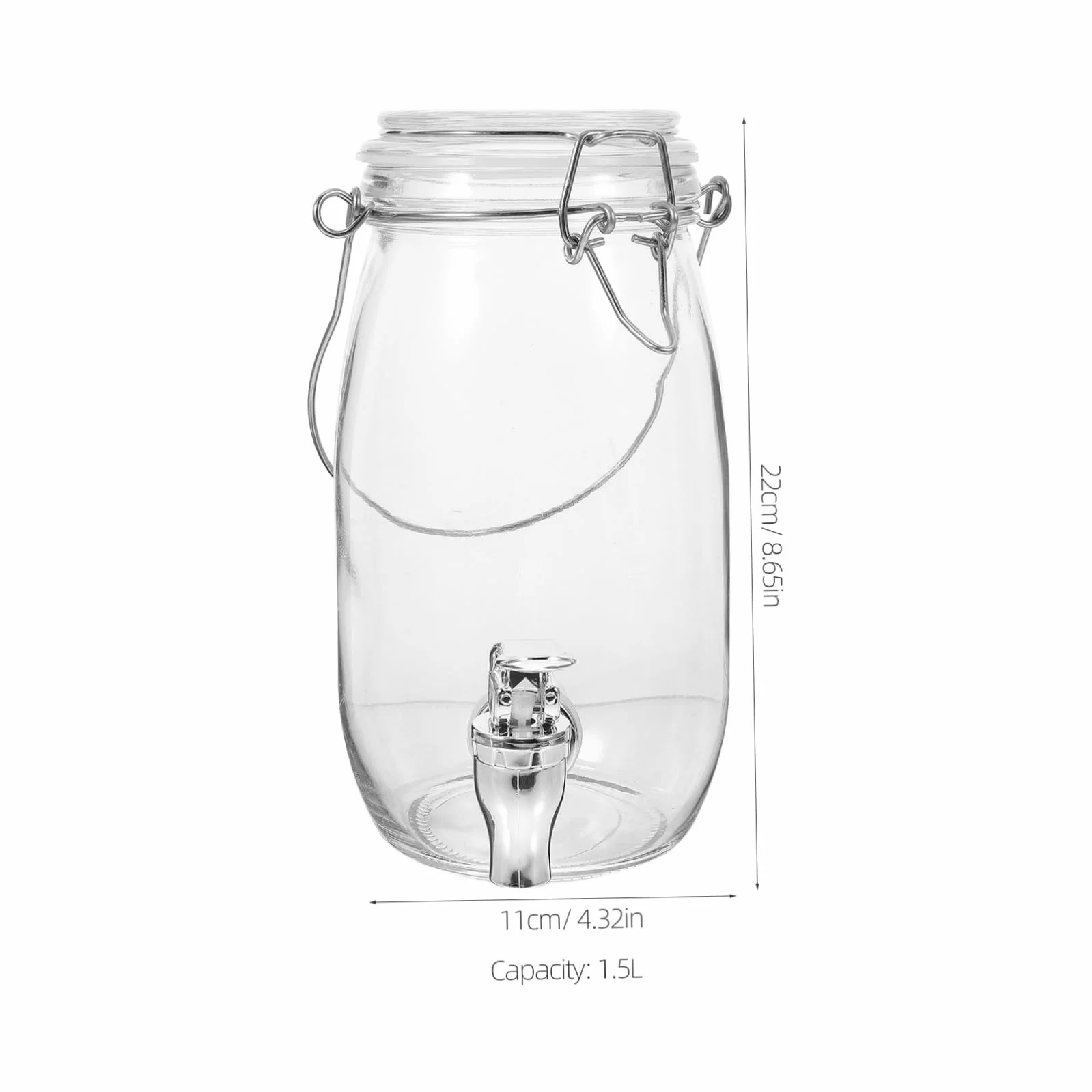 TOYANDONA Dispensador de Bebidas con Grifo 1.5l Vidrio Transparente Abs Práctico para Hogar y Bar Almacenamiento Bebidas Refrescos