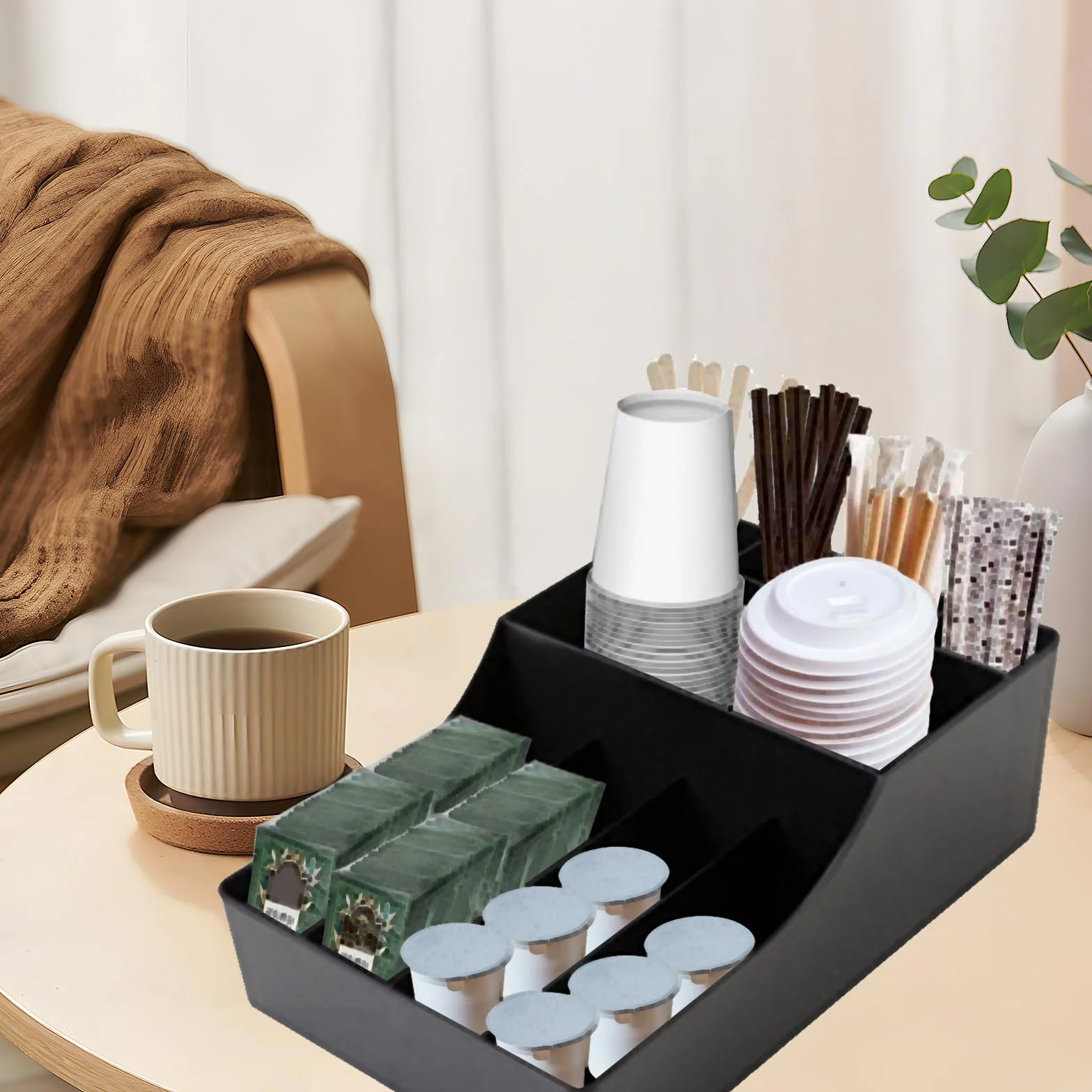 Organizador de Café y Té, Estación de Café Organizador para Condimentos y Accesorios