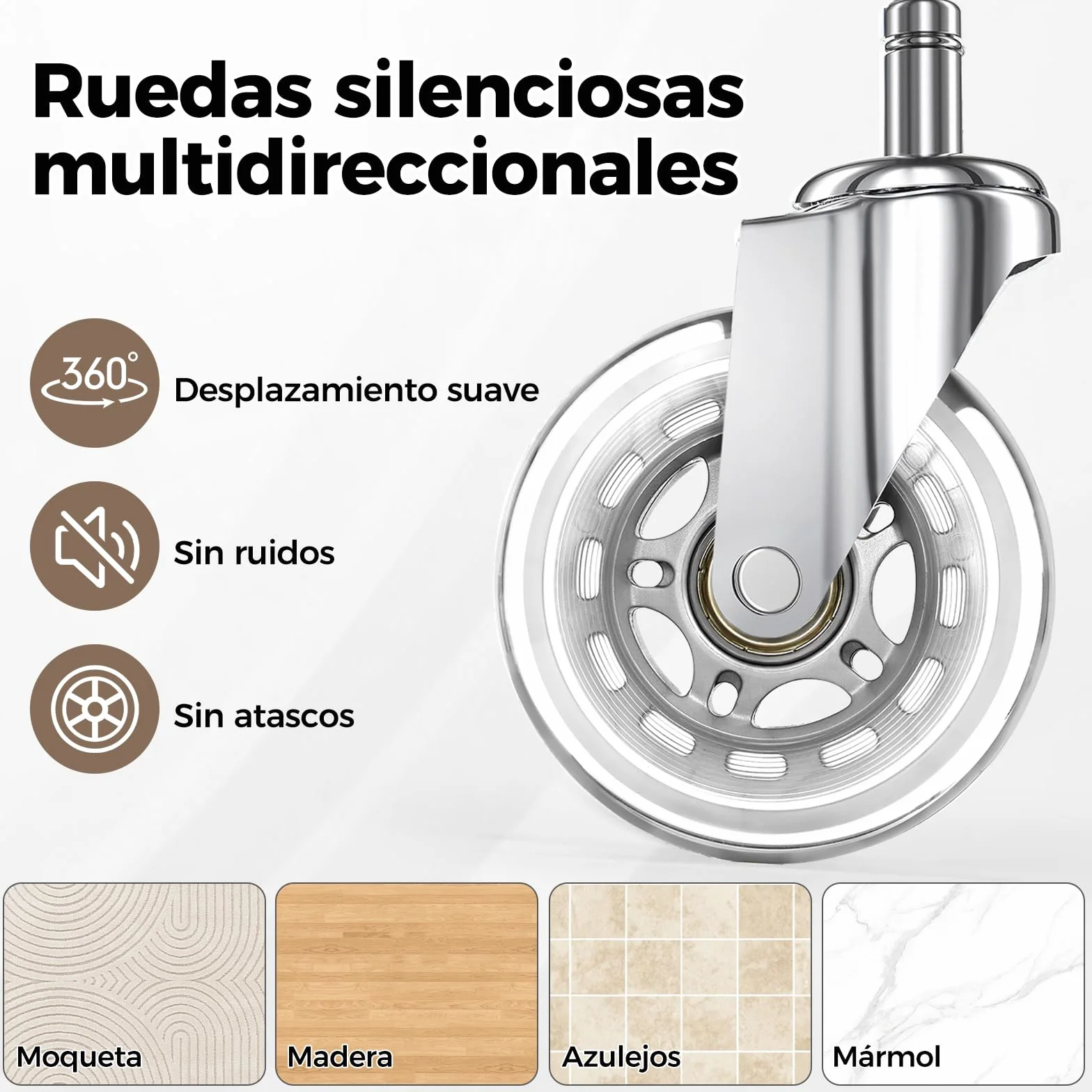 BEWISHOME Taburete Ergonómico de Silla de Montar con Ruedas, Ajuste Hidráulico Altura, Cojín Asiento Más Ancho, Adecuado a Peluquerías, Oficinas, Centros Masajes y Salones Belleza (Negro)