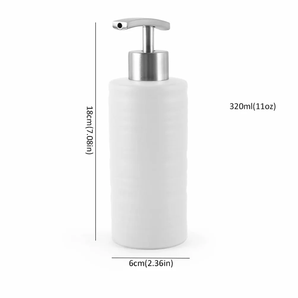 Dispensador Jabon Baño Dispensador de jabón cerámica con Bomba, loción baño, dispensador Cocina, Adecuado for Todo Tipo líquidos Encimera Accesorios(A)