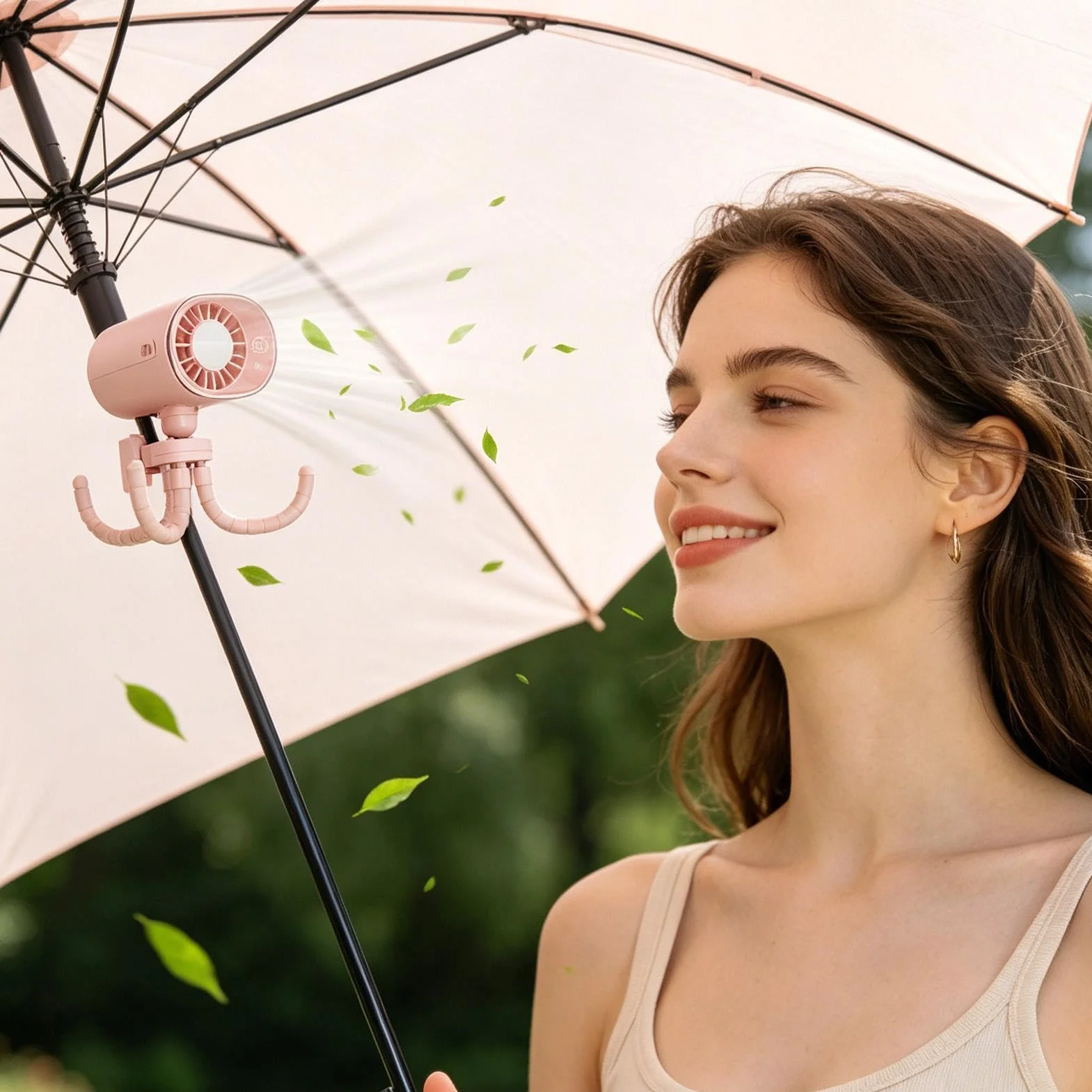 Ventilador Portátil para Coche 199 Velocidades Diseño Pulpo Con Pantalla | con Clip para Coche y Rotación 360 Grados Carga USB-C para Niños y Adultos en Viajes Verano Camping Exterior Oficina