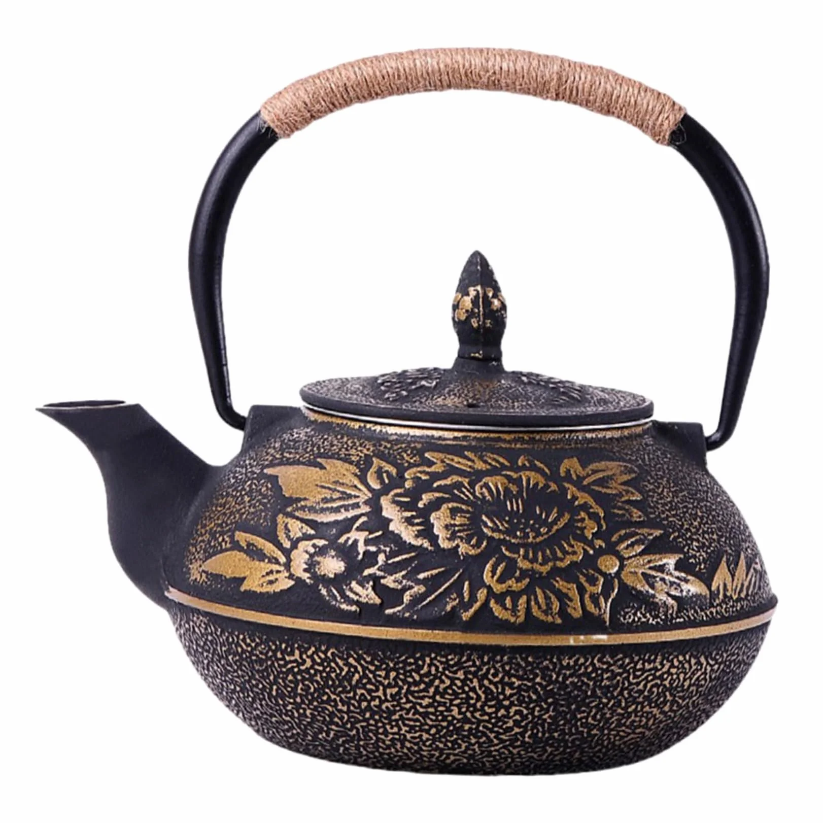 PRETYZOOM Tetera De Hierro Fundido Decorativa Diseño De Peonía Hervidor De Té Para Hogar Accesorio Para Reuniones y Celebraciones Capacidad