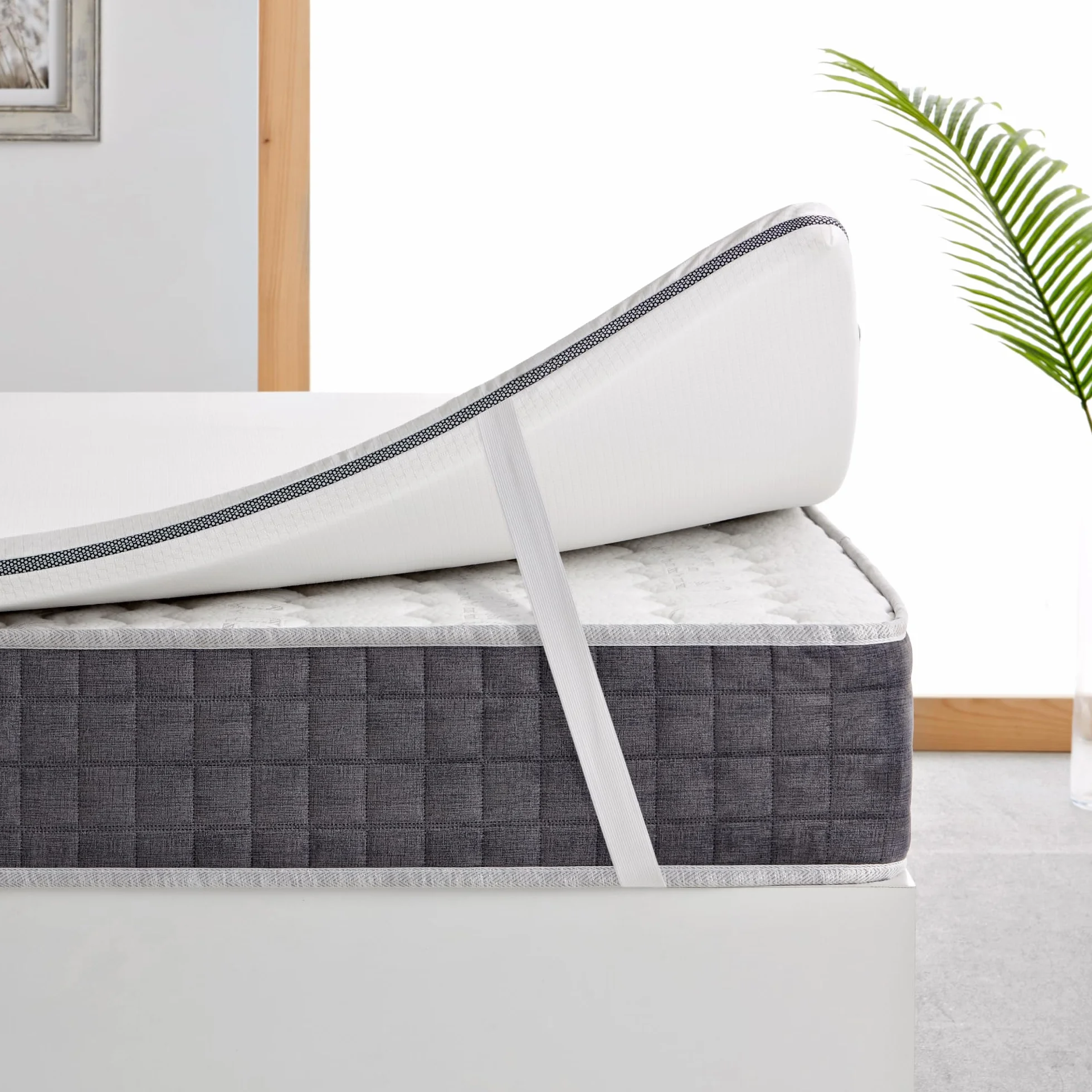 Topper 135x190 Núcleo 100% Viscoelástica Premium. Desenfundable, Cremallera Oculta y Lavable. Sobrecolchon Hipoalergénico y Transpirable. Fabricación Propia. Altura 5 cm.