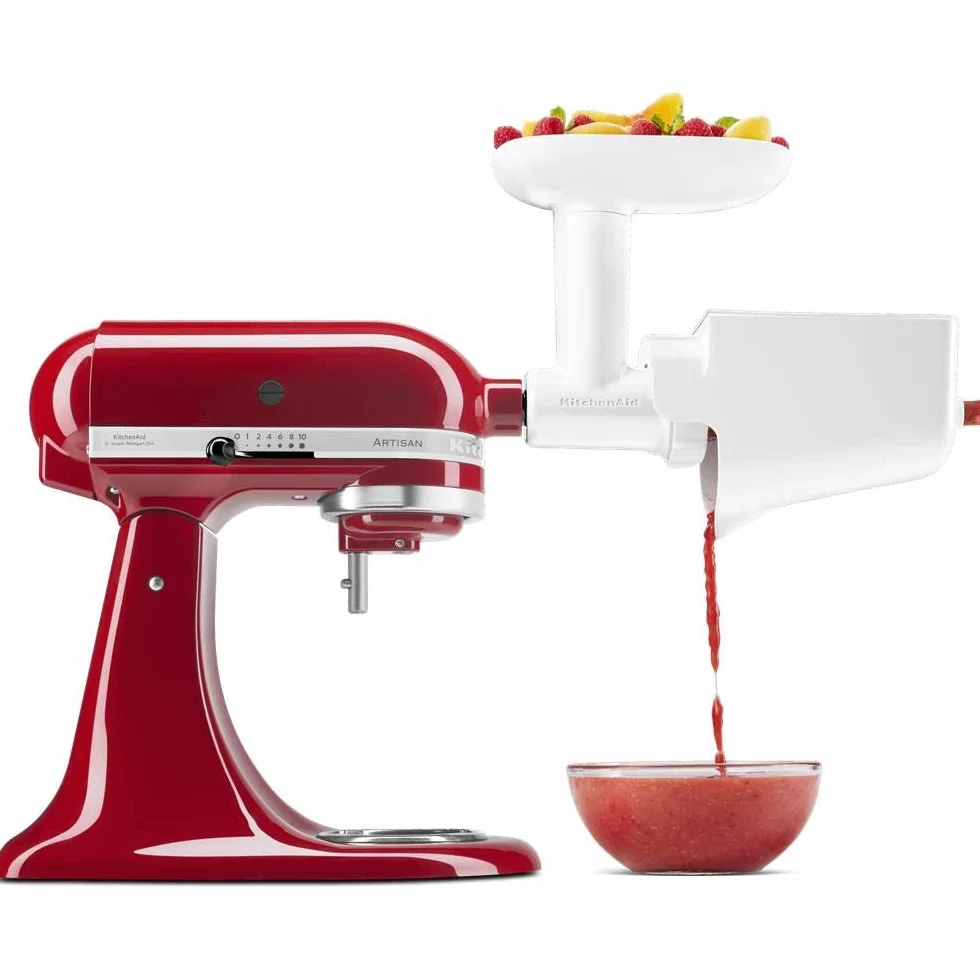 KitchenAid Set Accesorio Picadora y Colador de Verduras para Robots de Cocina, Pica Carne y Verduras, Prepara Mermeladas, Salsas y Papillas