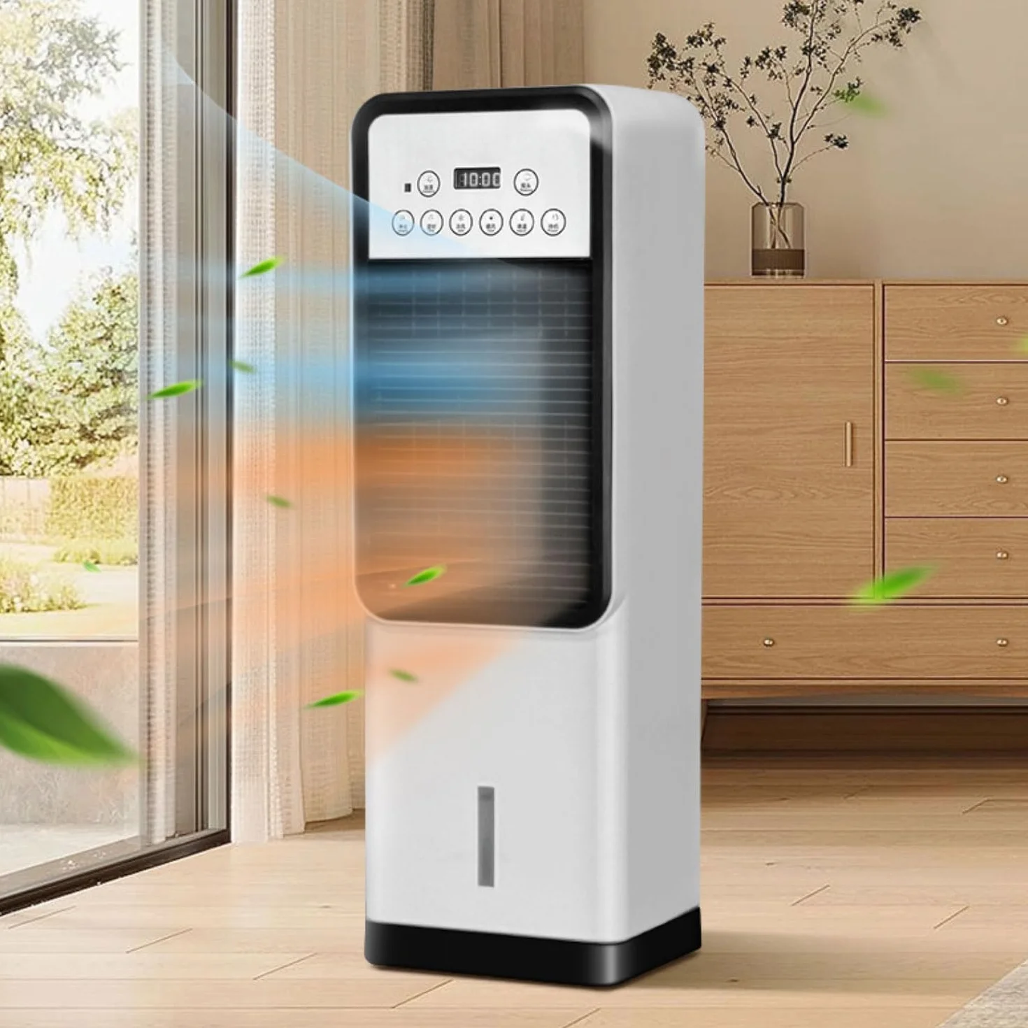 Aire Acondicionado Portátil Enfriador de Aire de 3L con Temporizador de 12H 3 Modos 35dB Control Remoto Climatizador Evaporativo Sin Tubo Exterior Ventilador de Enfriamiento para Habitación