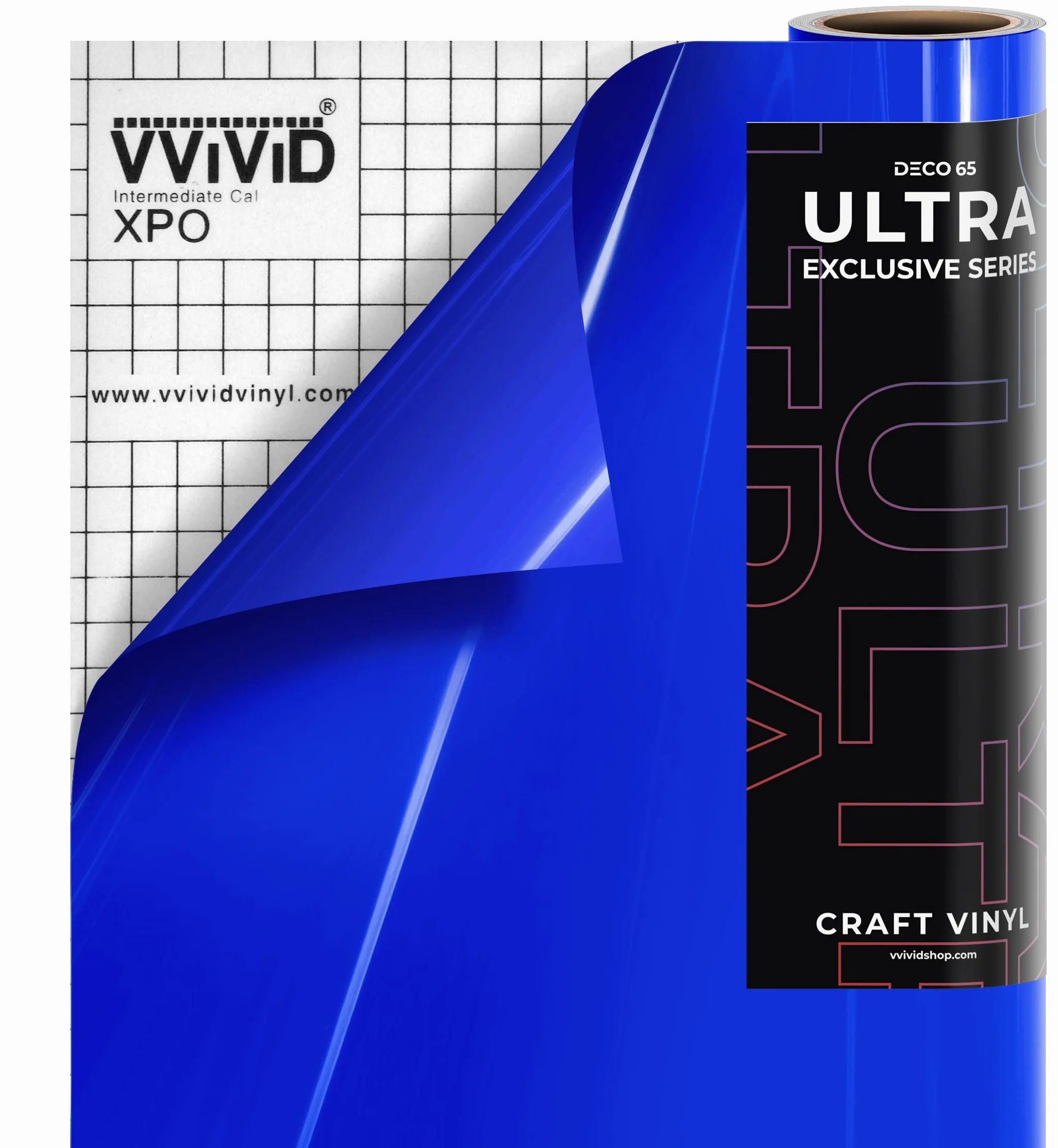 VViViD DECO65 Ultra Brilliant Blue Gloss Premium Series - Vinilo para manualidades (50 pies x 1 pies)