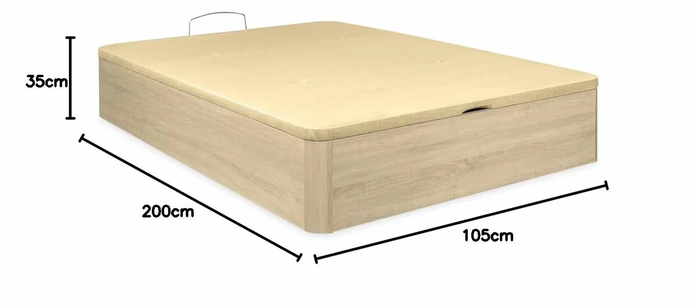 Somnia Descanso - Canapé Abatible súper Reforzado Gran Capacidad con Tapa Transpirable, Esquinas Redondeadas, 105 x 200, Cambria