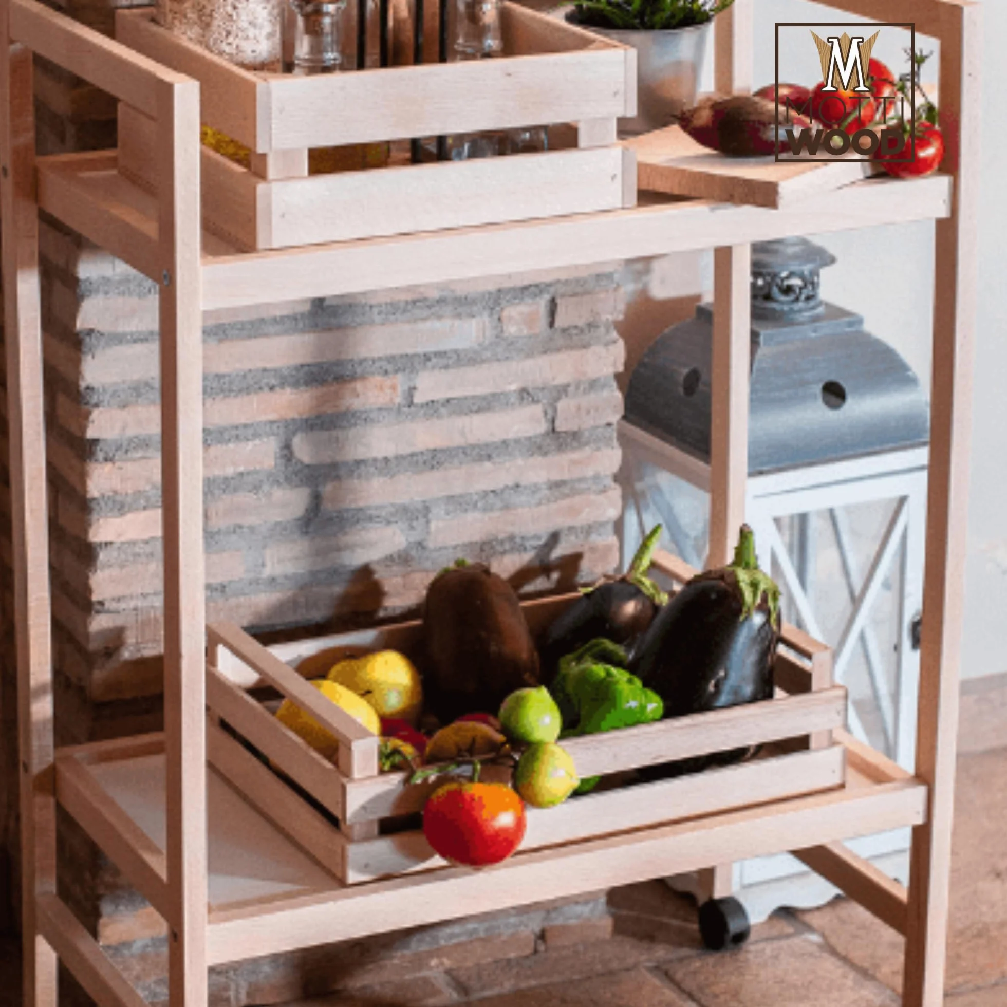 Juego de 5 cajas de madera multiusos, cestas portaobjetos, dimensiones: 27 x 19,5 x 12,5 cm, madera haya