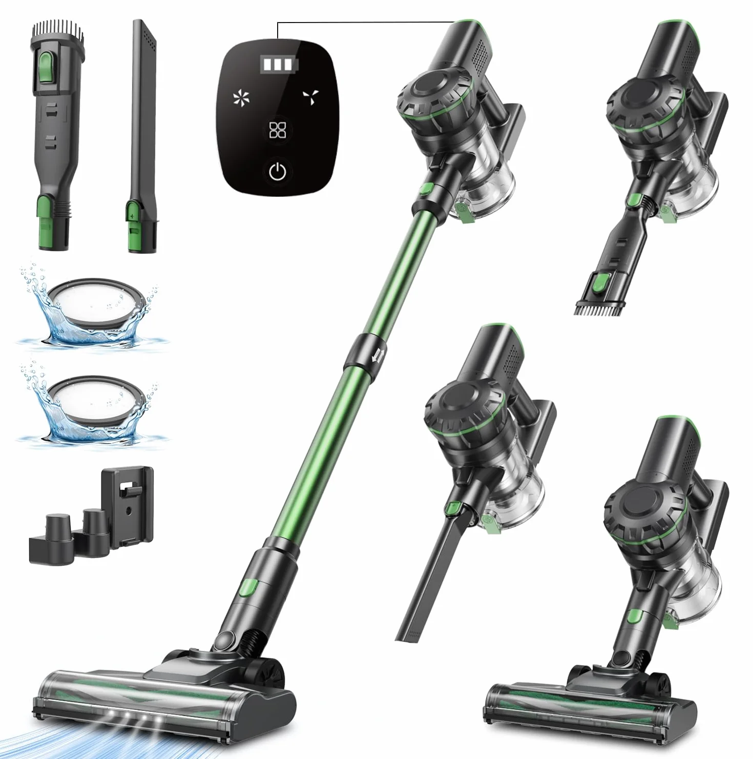 Vexilar Aspiradora sin Cable V9PRO 40KPa Potente Succión, Aspiradora 6-en-1, Escoba Aspiradora sin Cable Autonomía 50 Minutos, Aspirador Vertical para Pelo de Mascotas, Alfombra, Coche y Suelo