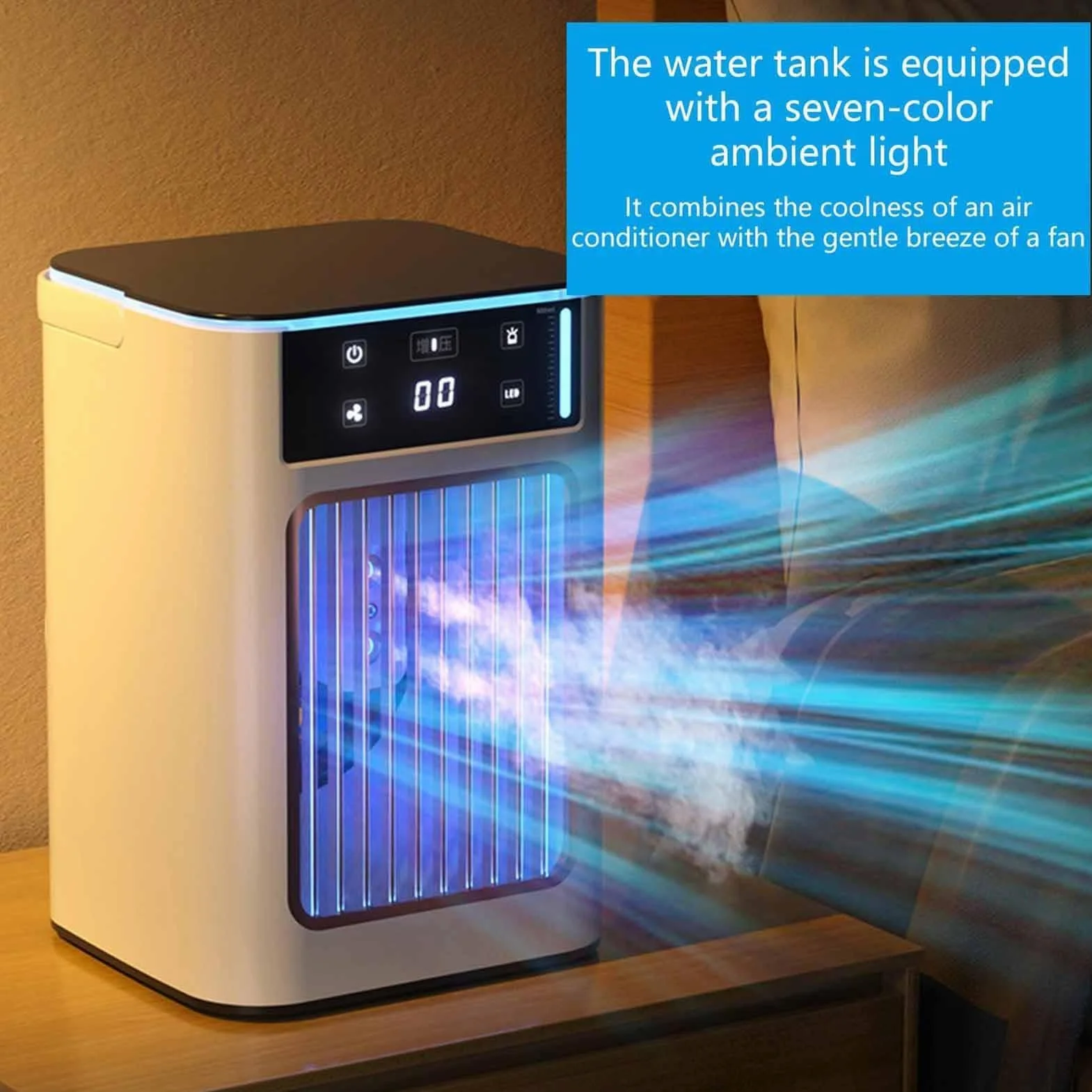 Ventilador Personal Portátil 3-Velocidades | Ventiladores Enfriadores Que Soplan Aire Frío Para Verano Interior Hogar Oficina Dormitorio Escritorio Residencia Viaje