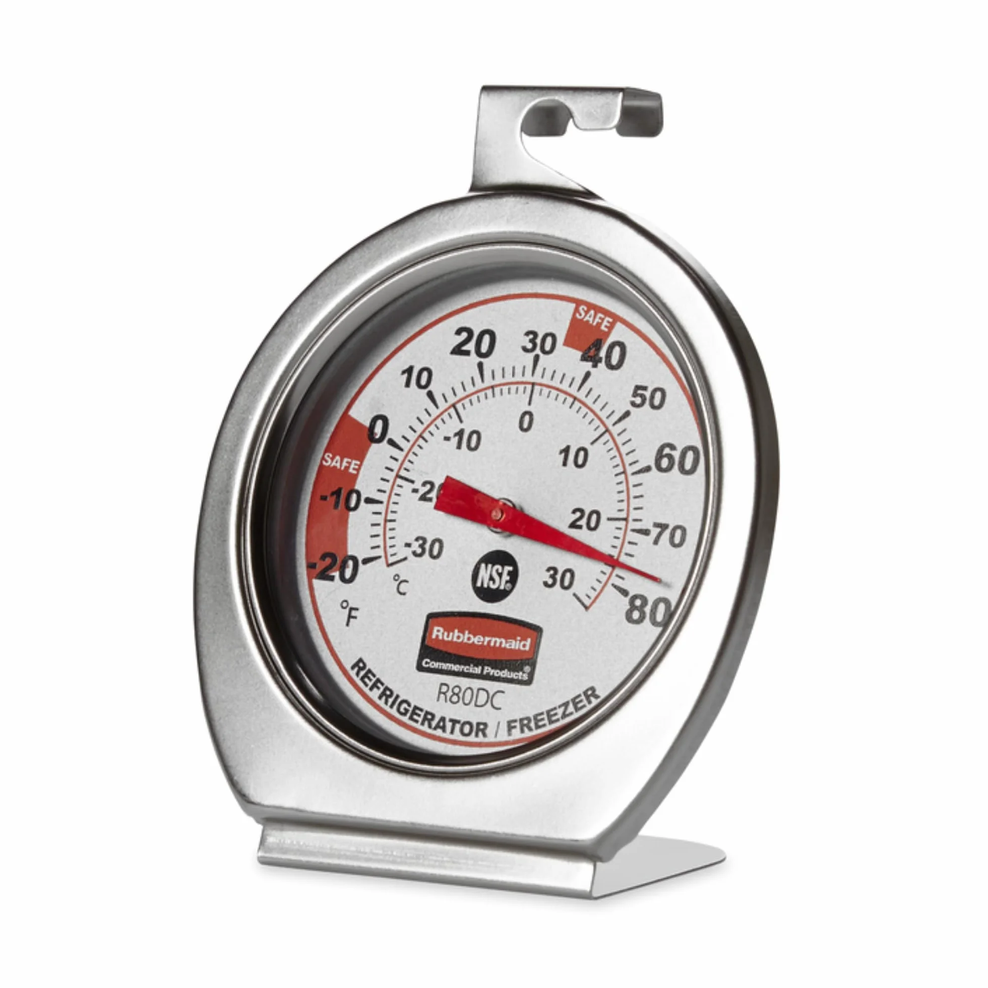 Rubbermaid Commercial FGR80DC Stainless Steel Refrigerator/Freezer Monitoring Thermometer, -20 to 80 Degrees by Rubbermaid Commercial