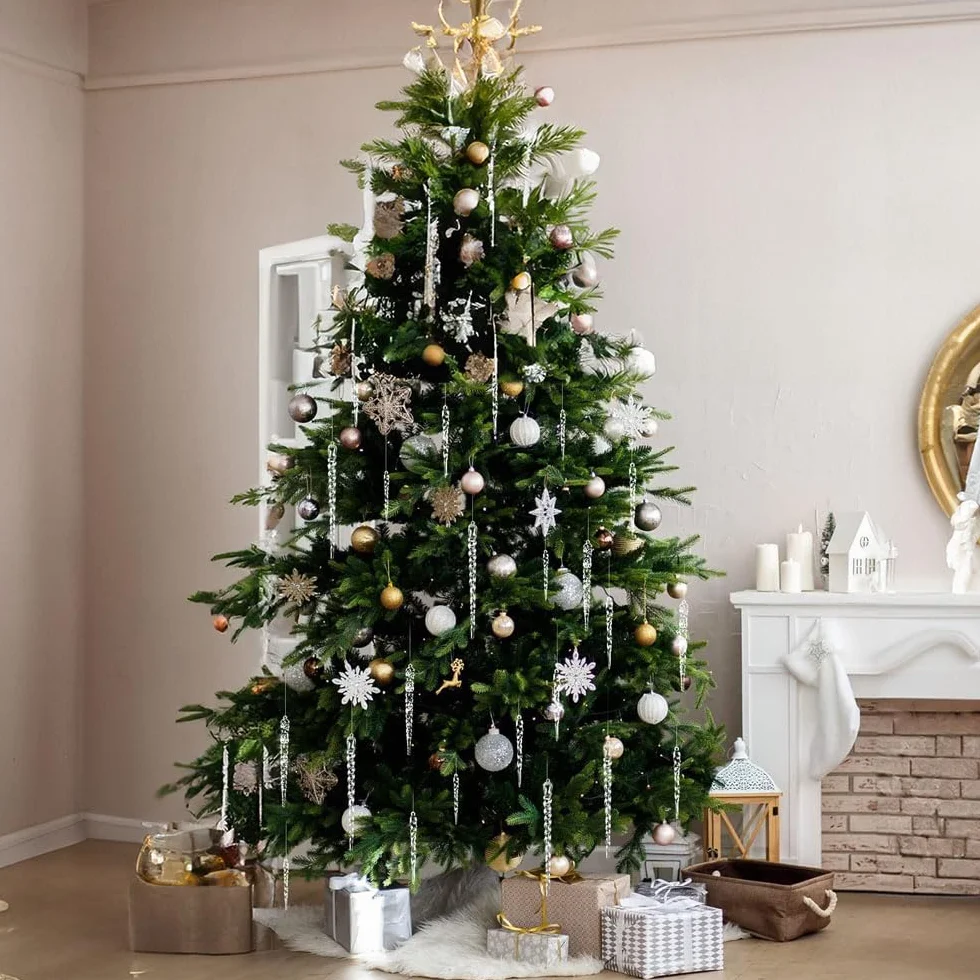 Carámbanos Colgantes Navidad Decoraciones Árbol Adorno Cristal Acrílico - 25 Piezas
