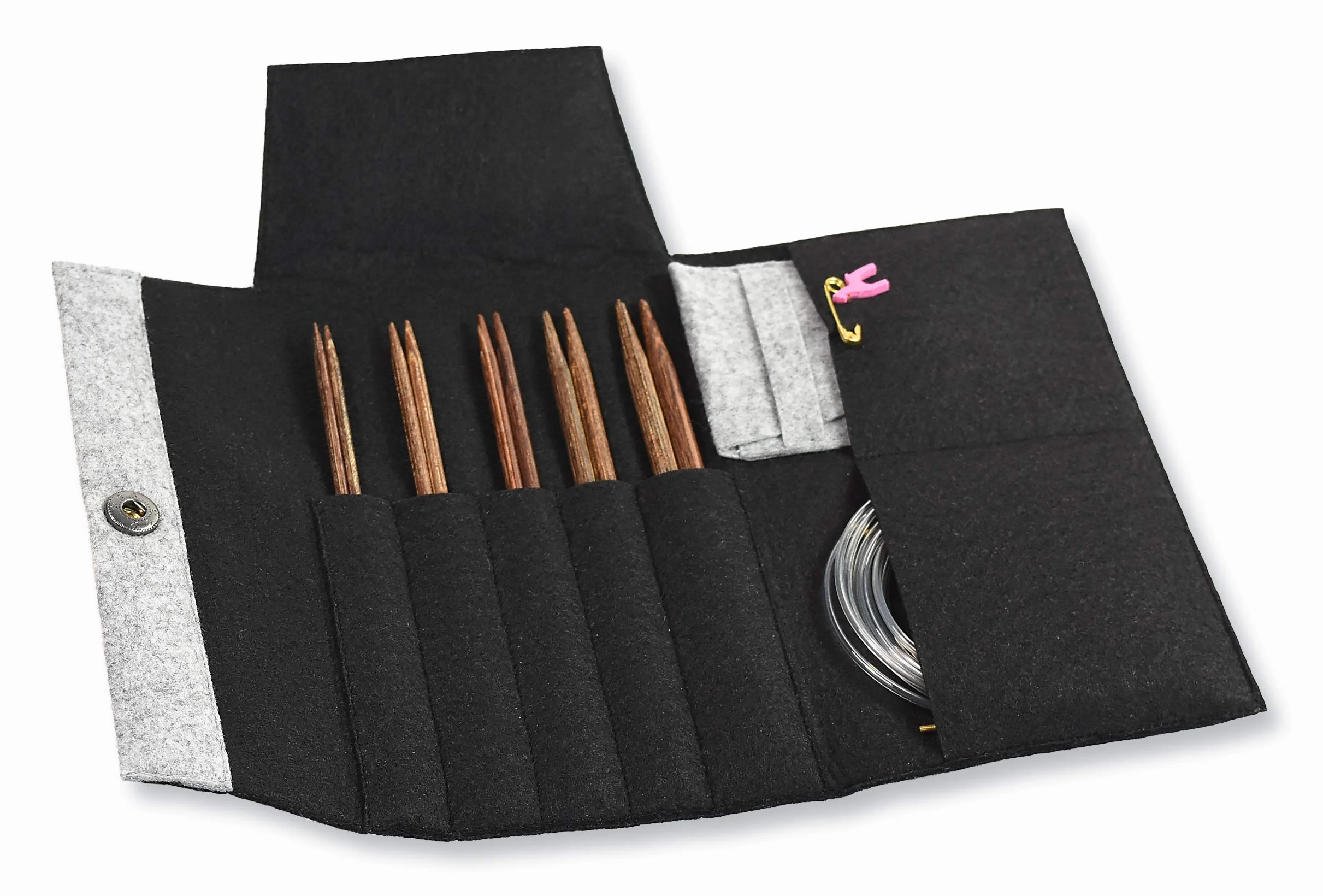 PERFECT I/C FELT CASE - Perfect: Knitting Pins: Double-Ended: Sets of Five: In Felt Case: Assorted Sizes - Pony
