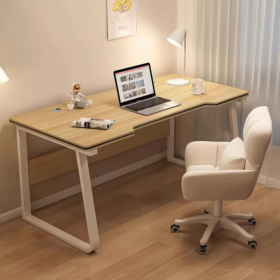 Escritorio Gaming Mesa Computador Estudio Estudiantes Arte Estilo Moderno Sencillo Mesas PC Madera para Hogar, Oficina