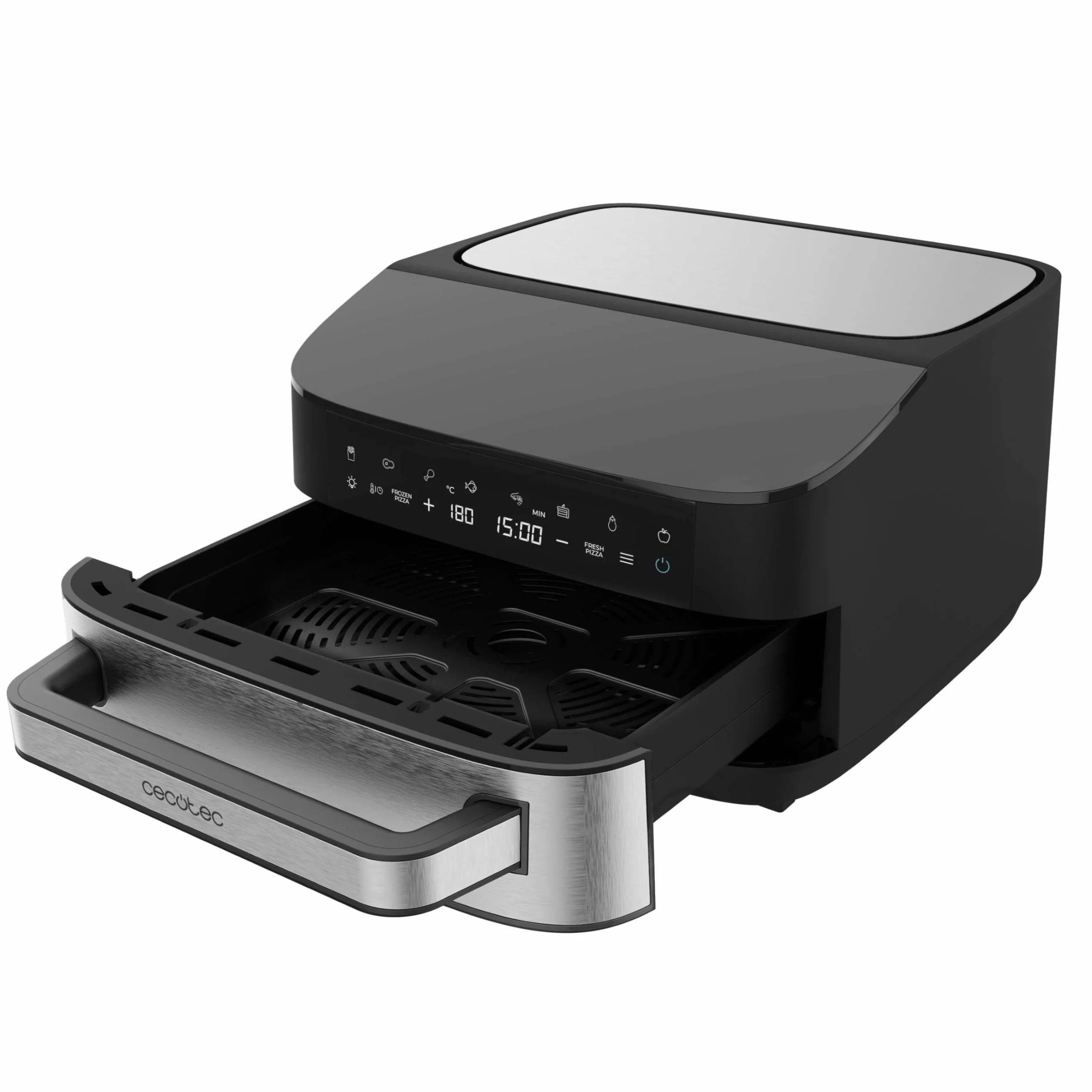Cecotec Horno Eléctrico para Pizza de 7L Pizza&Fry 7000. 2200W, Pizzas de 13 Pulgadas, Pantalla Táctil, 8 Programas, Temperatura Ajustable 40-230ºC, Piedra para Pizza, Resistencia Superior e Inferior