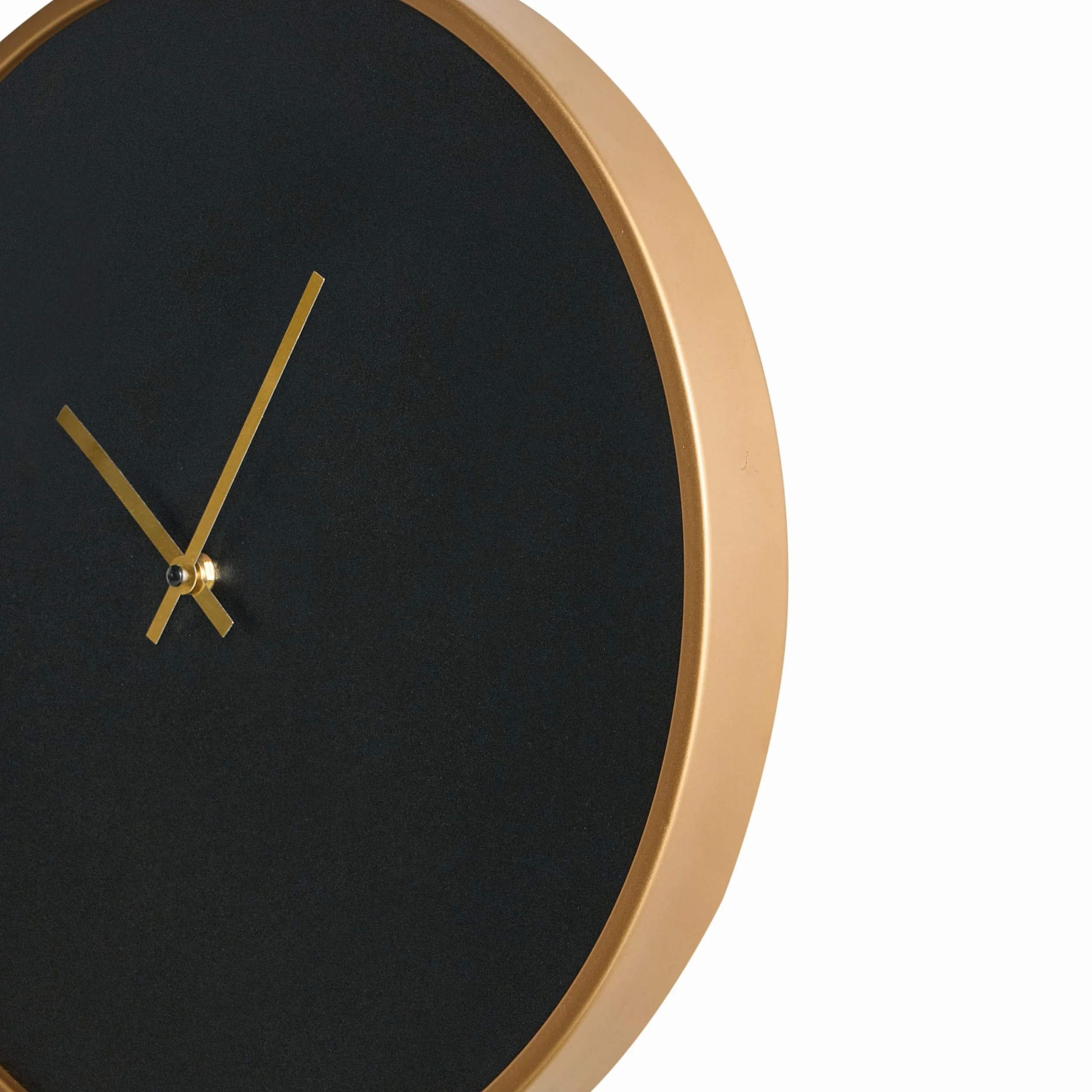 Beliani Reloj de Pared Moderno Industrial de Estilo Minimalista en Tono Dorado MDF Negro Mate Lucens