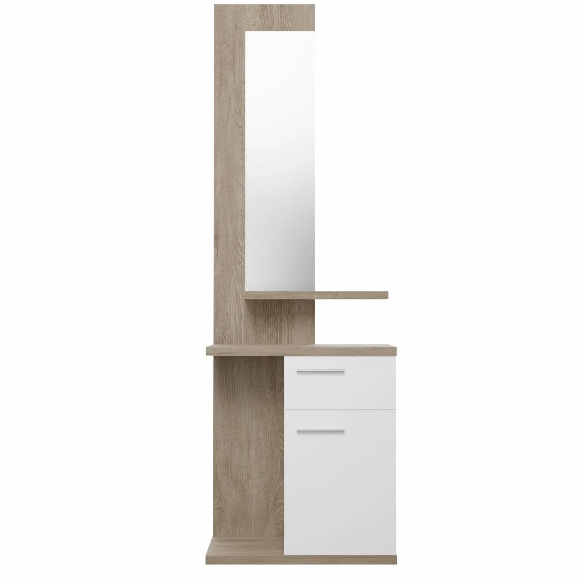 Homey - Mueble Recibidor Vertical, Modelo Renata, Práctico y Funcional, Color Blanco, Medidas: 60,5 cm Largo x 28 cm Fondo x 186,5 cm Alto