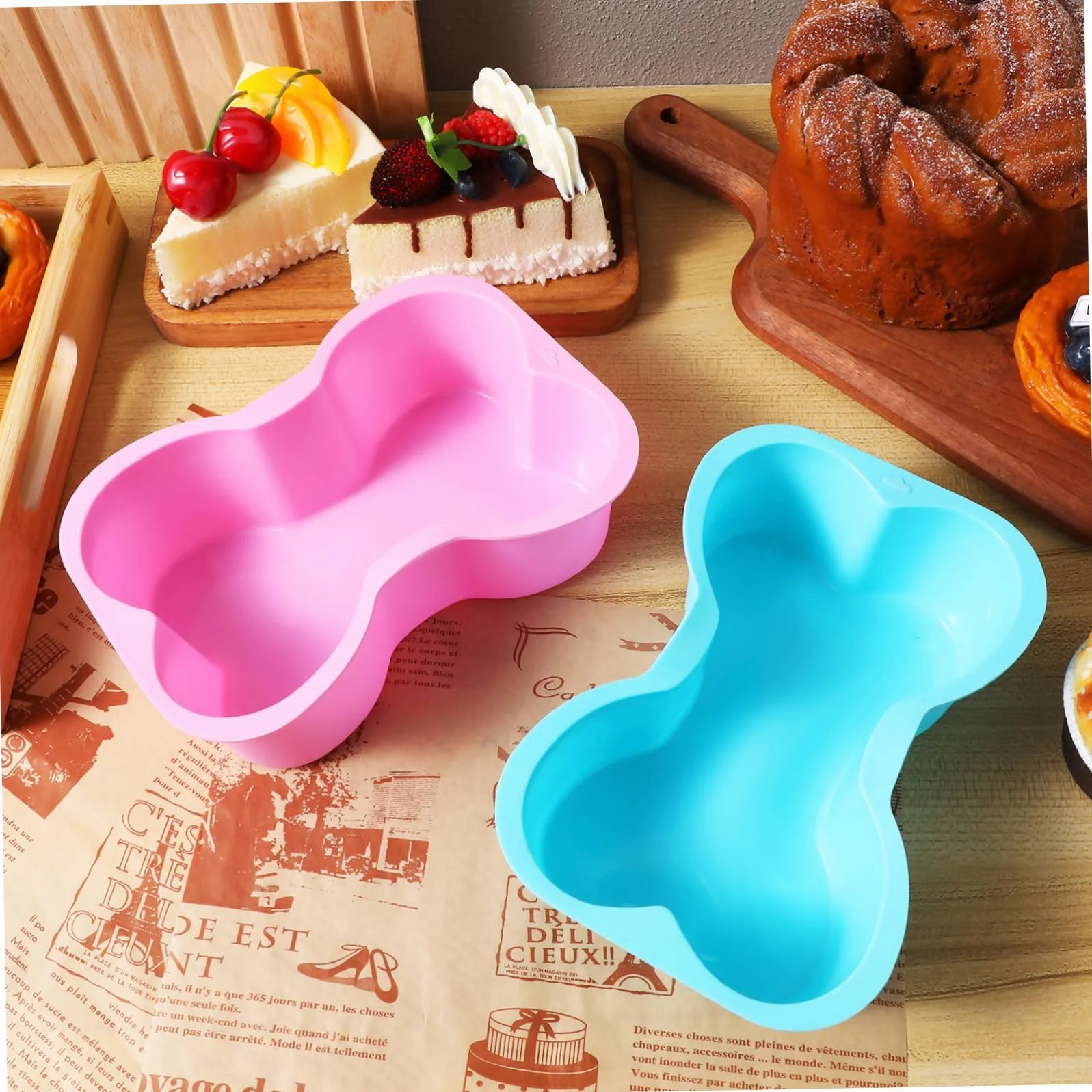 MAGICLULU 10 Moldes Para Tartas Moldes De Hueso De Silicona Lata Para Hornear Pasteles Moldes De Silicona Para Hornear Moldes Para Tartas De Hueso De Perro Moldes Para Golosinas Para