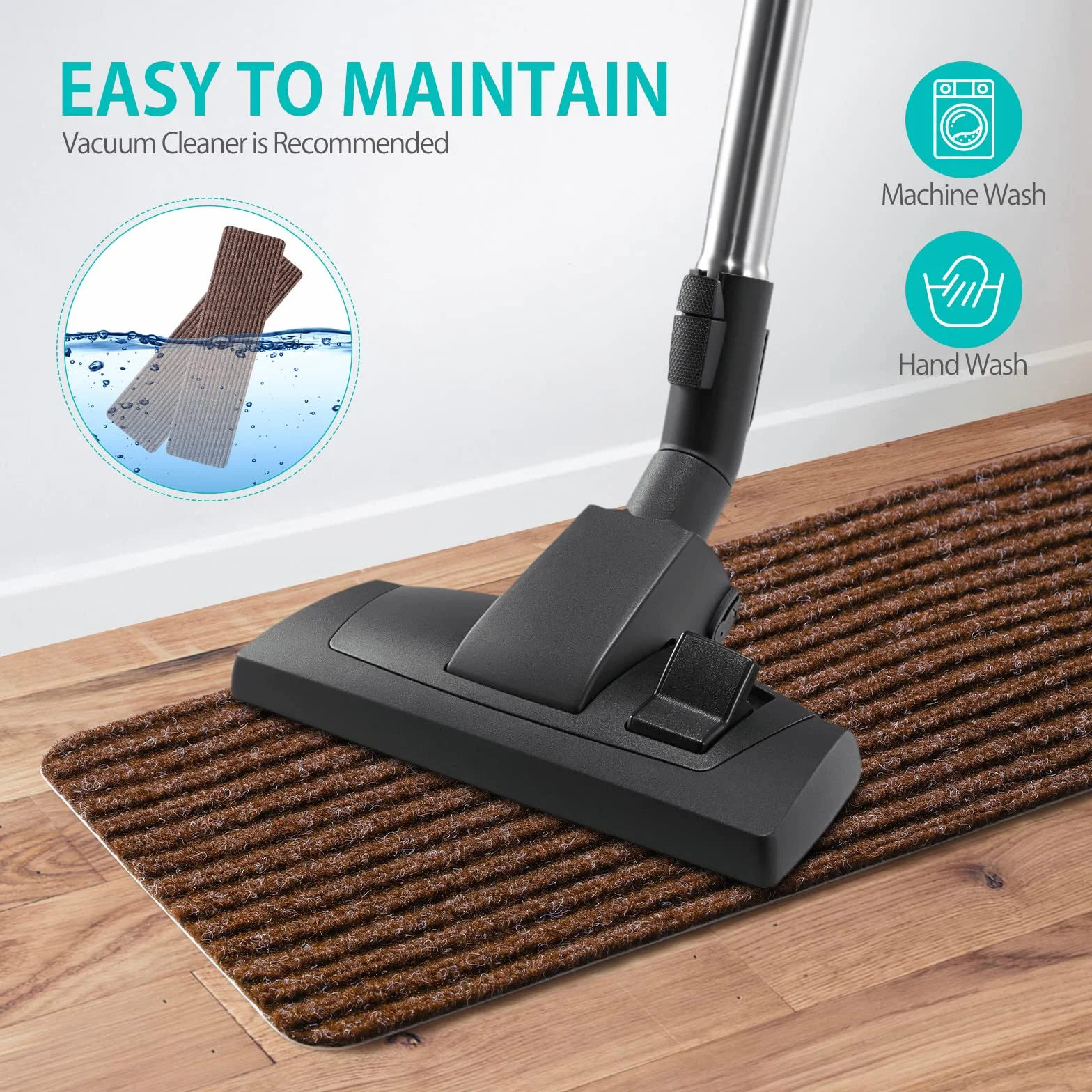 Pisadas Antideslizantes para escalones de Madera,76x20cm (Paquete de 15), Adhesivo preaplicado, alfombras Antideslizantes para escaleras Interiores, Marrón